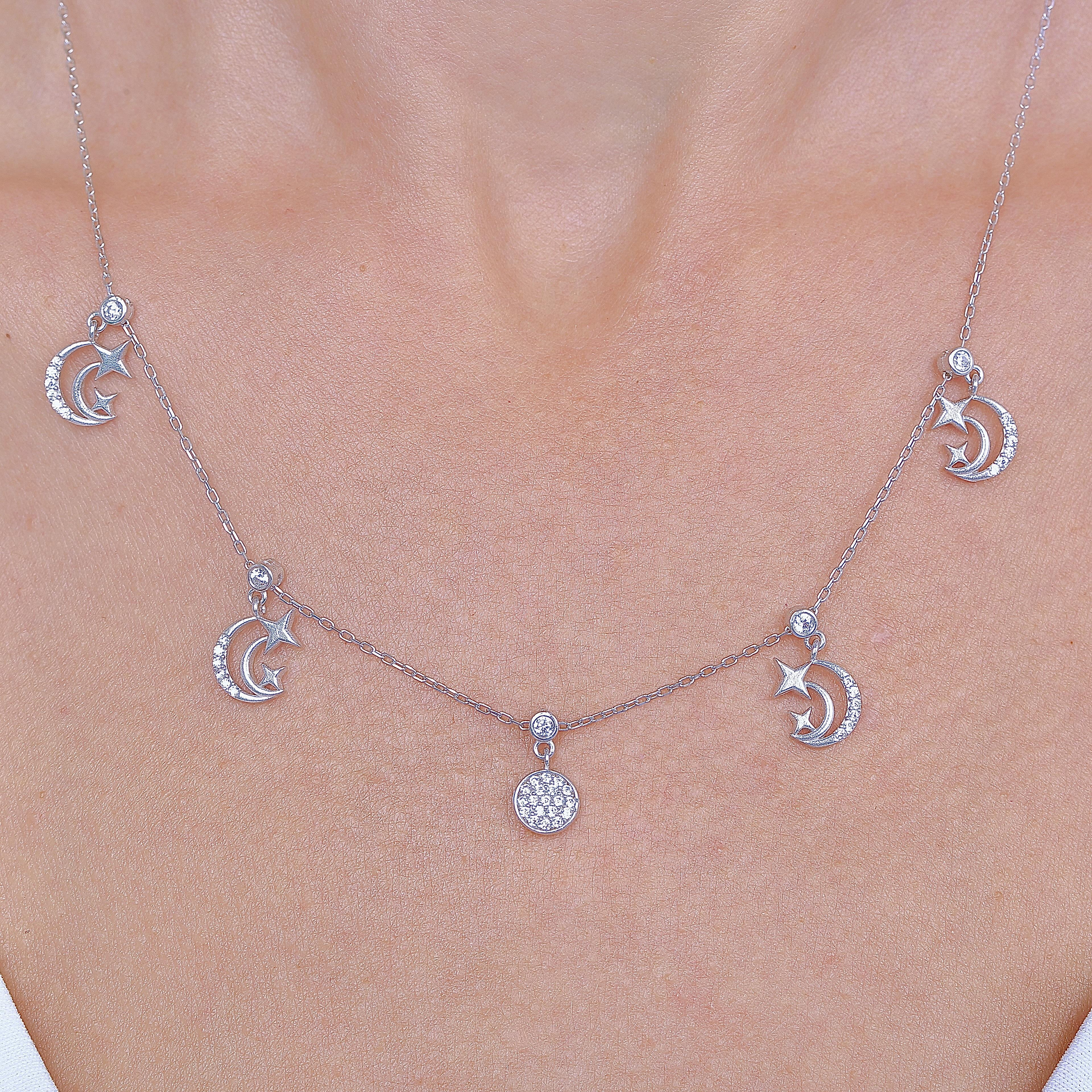 Wish Star Lucky Silver Choker Necklace