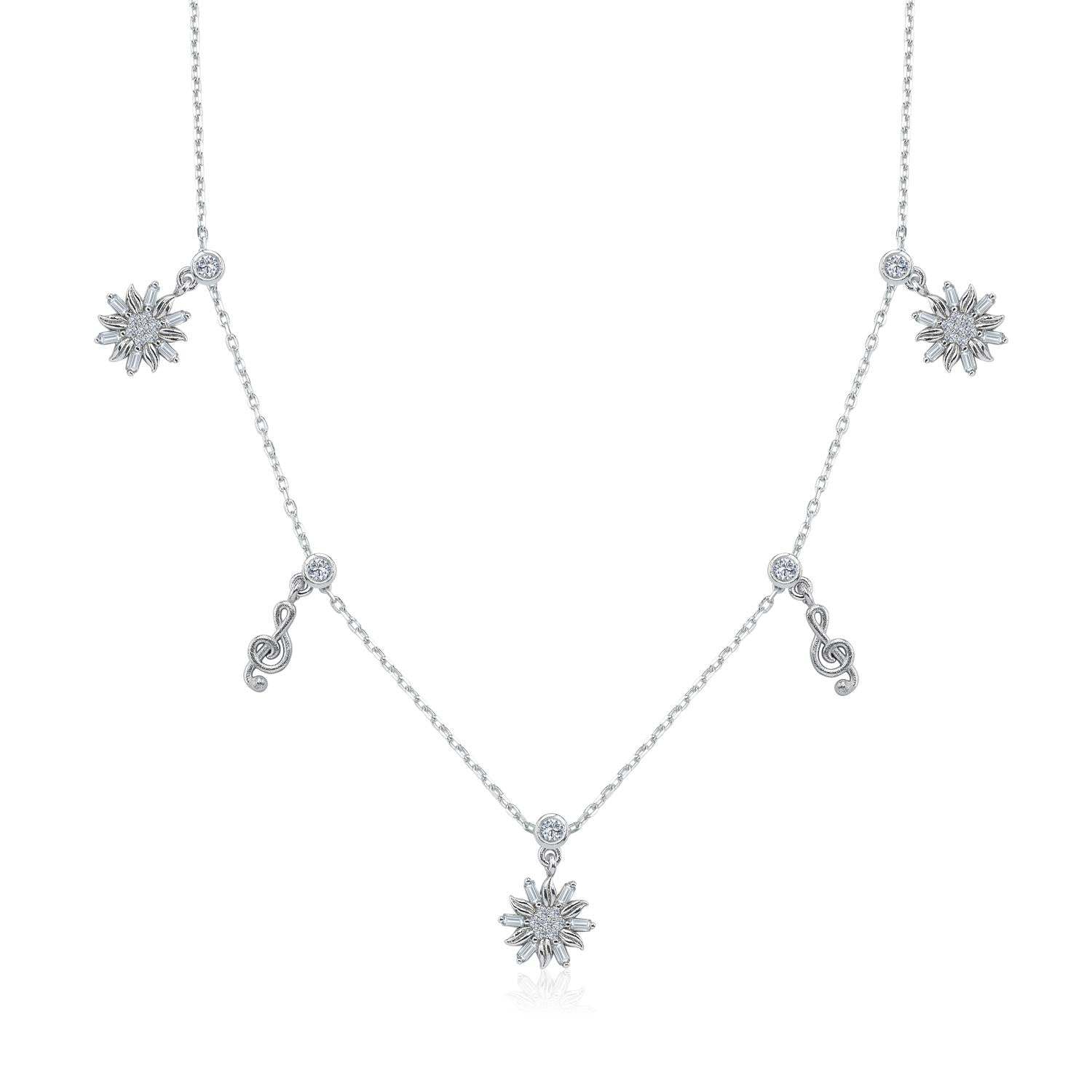 Melody of Nature Lucky Silver Choker Necklace