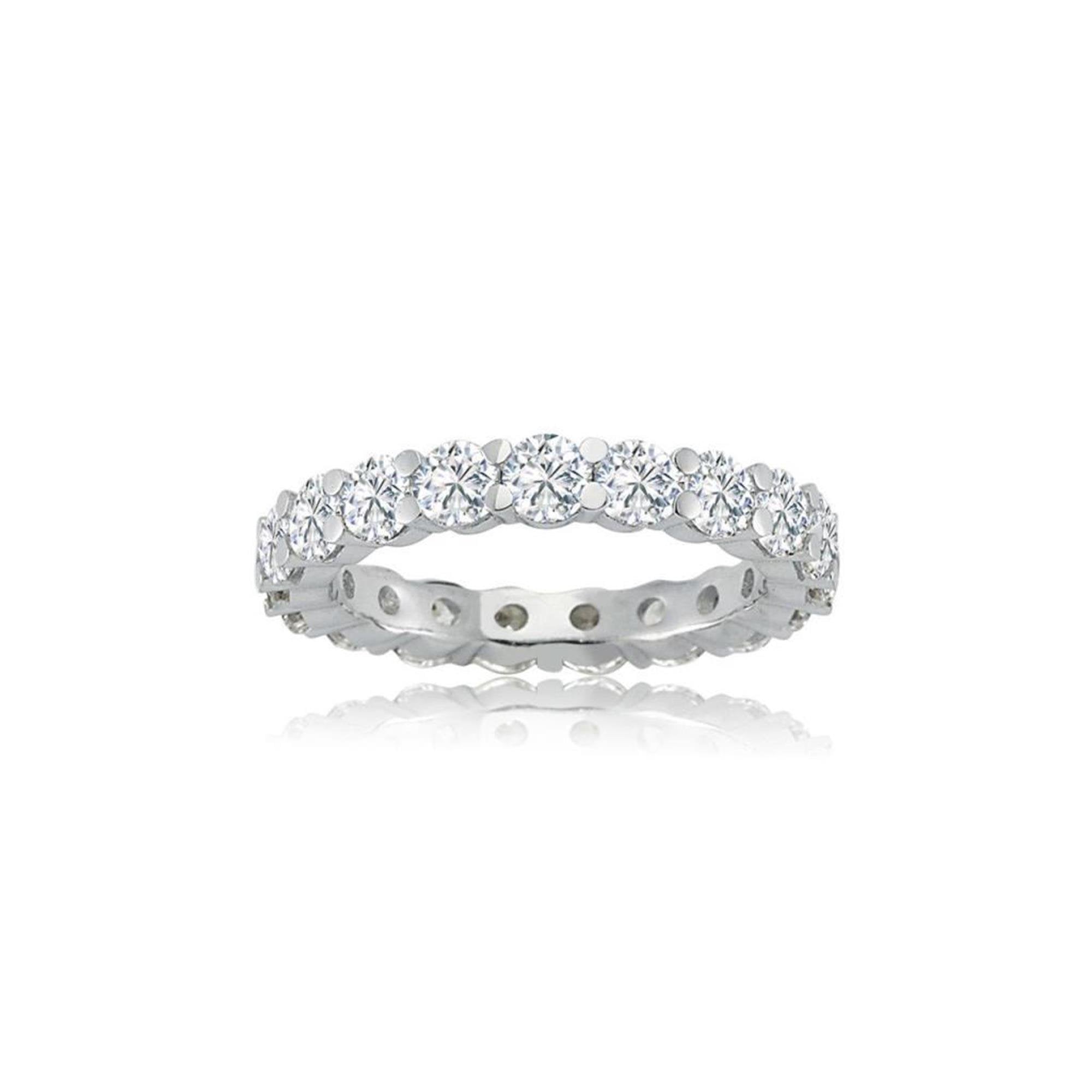 Effective Diamond Eternity Silver Ring