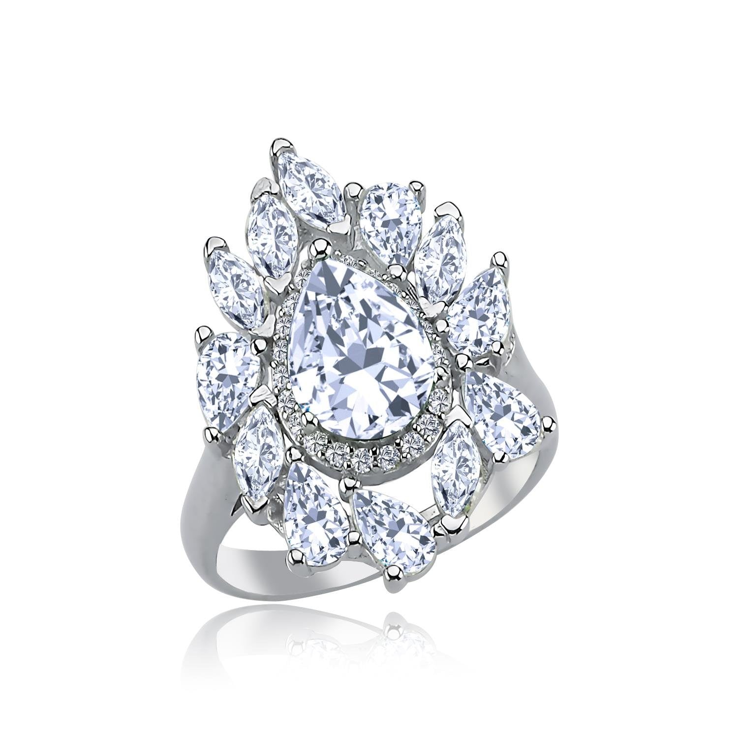 Effective Diamond Istanbul Grandeur Sparkling Silver Ring
