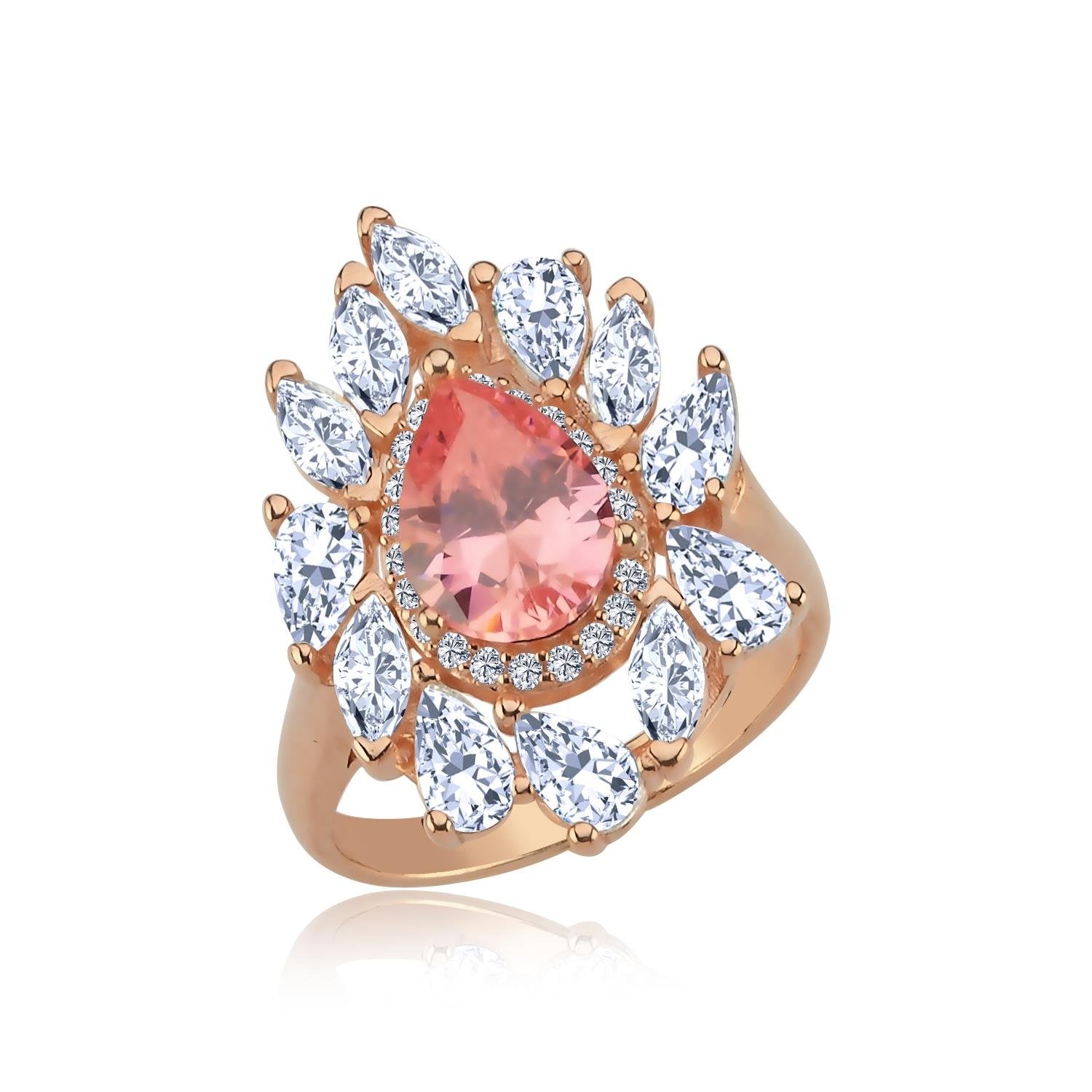 Effective Diamond Istanbul Grandeur Pink Rose Gold Ring