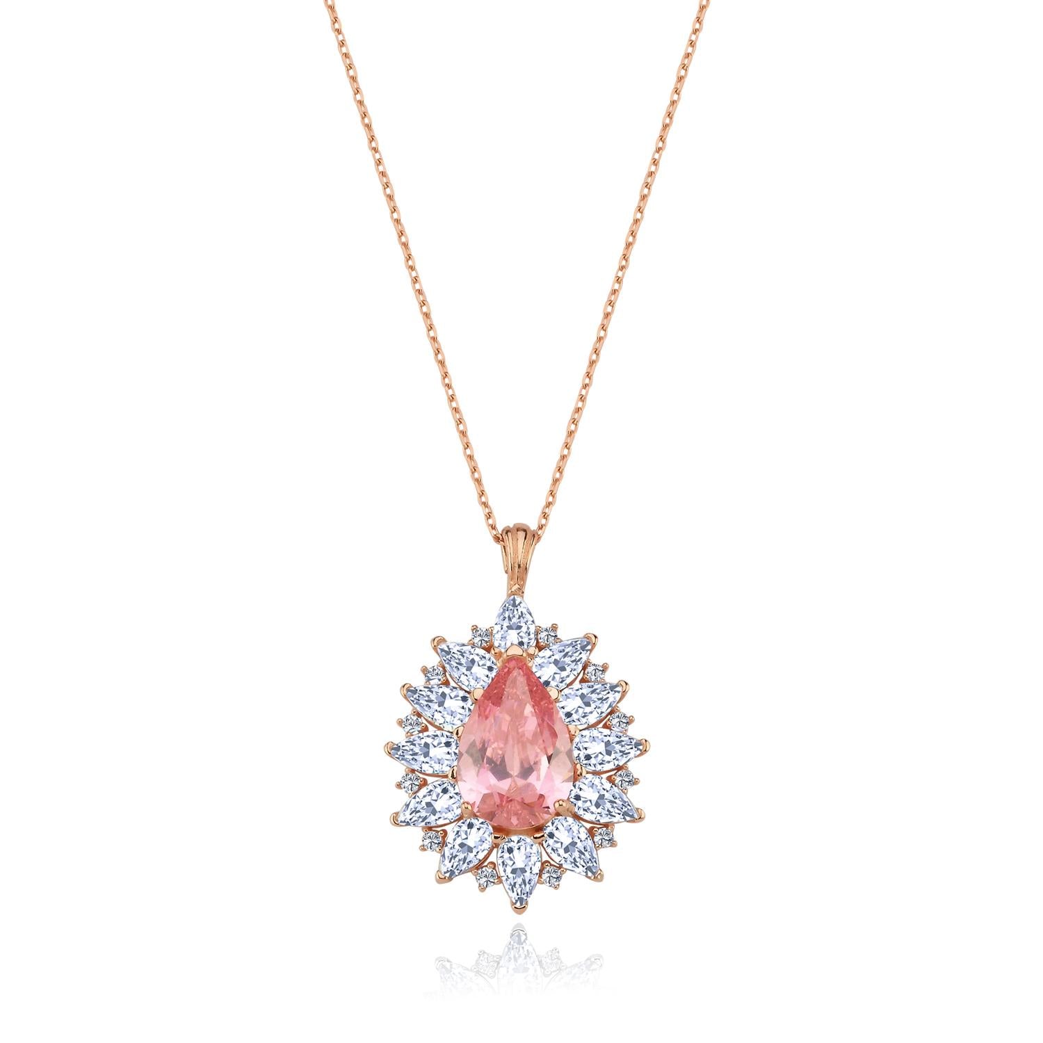 Effective Diamond London Passion Pink Rose Gold Necklace