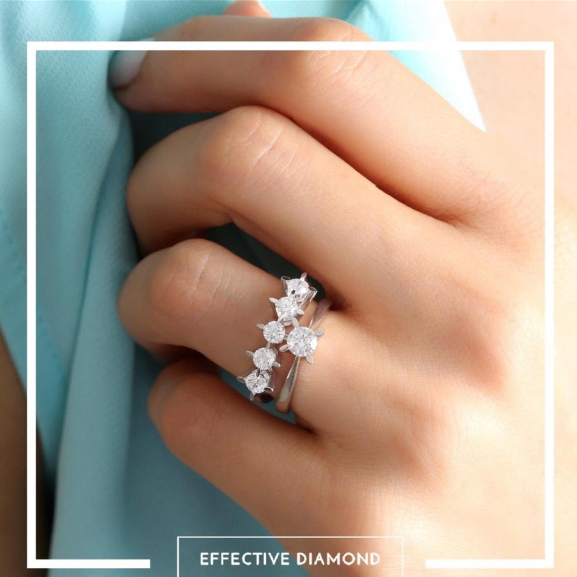 Effective Diamond Marquise Five Stone Engagement Ring