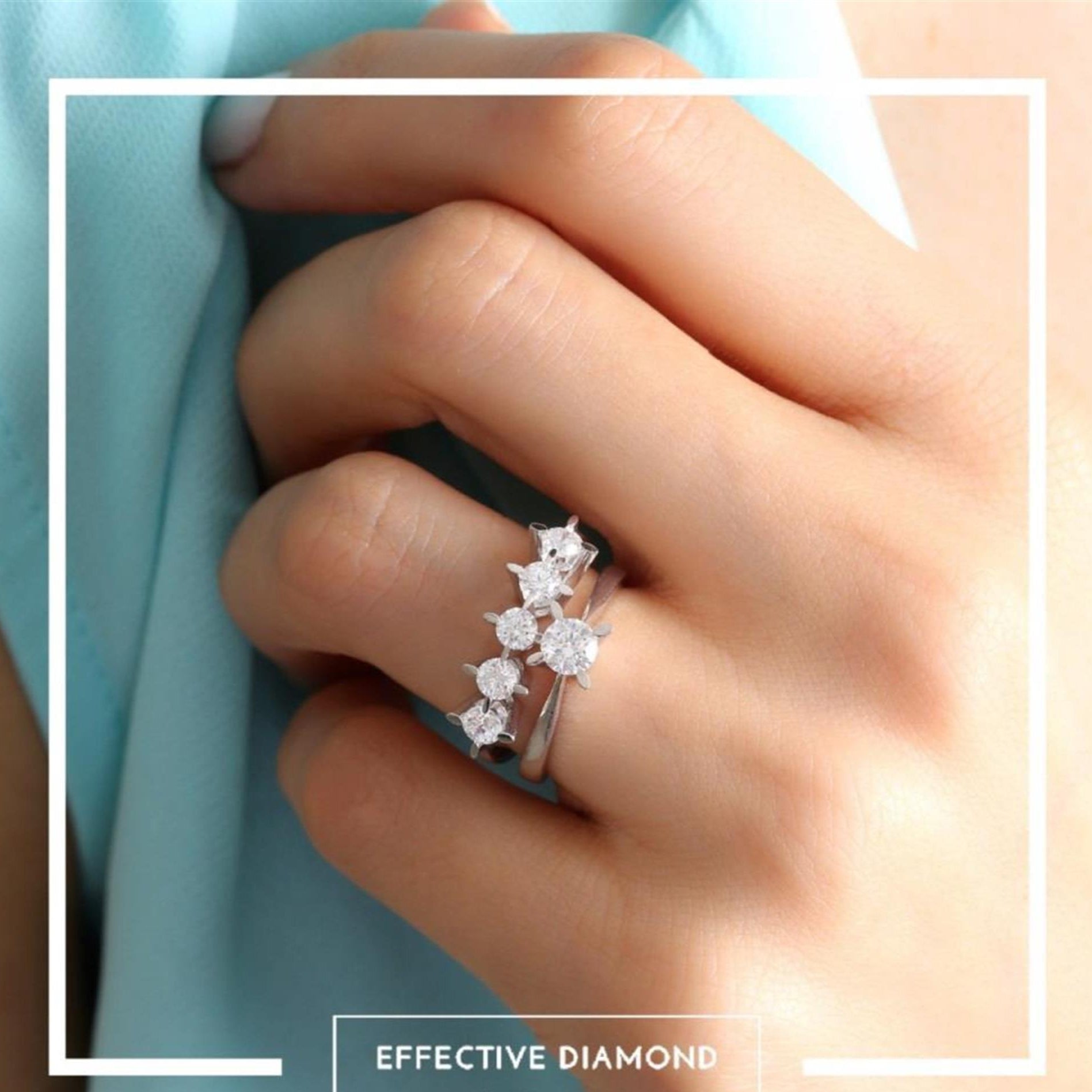 Effective Diamond Elegant Solitaire Silver Ring