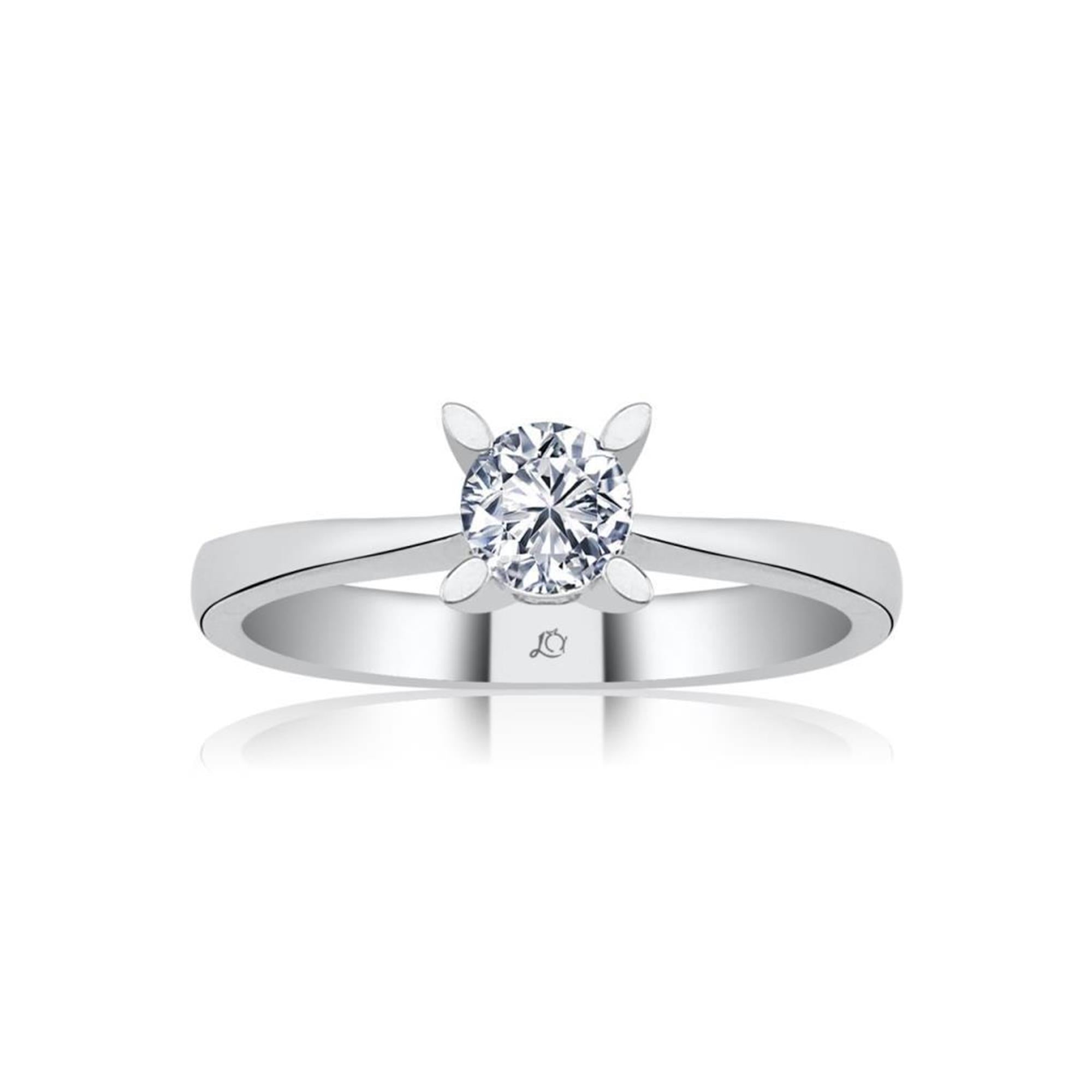 Effective Diamond Elegant Solitaire Silver Ring