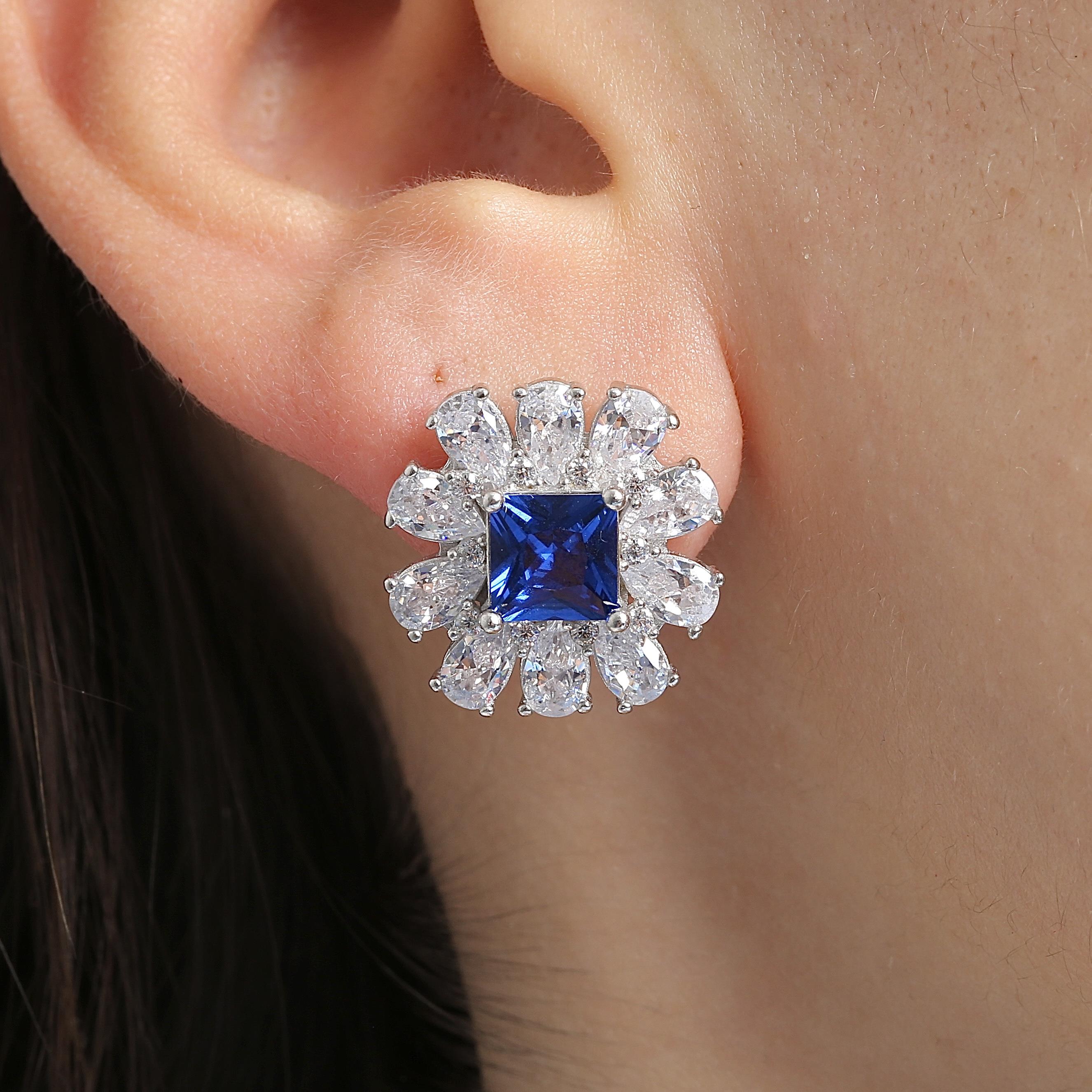 Effective Diamond Milano Dream Sapphire Silver Earring