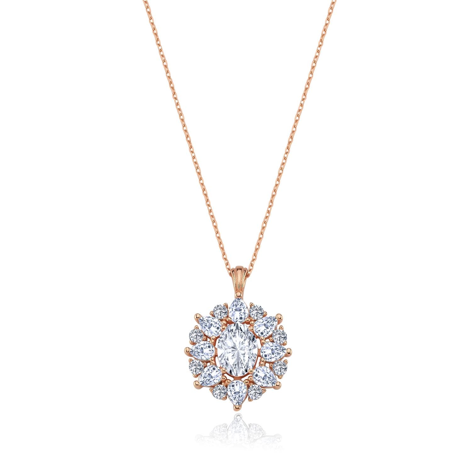 Effective Diamond Paris Sparkle Rose Gold Necklace
