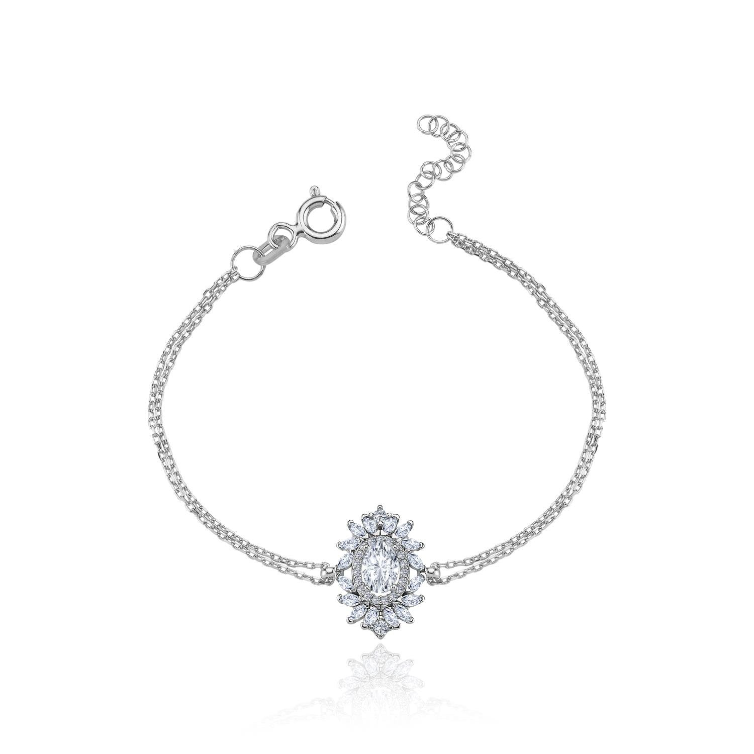 Effective Diamond Venice Dance Silver Bracelet
