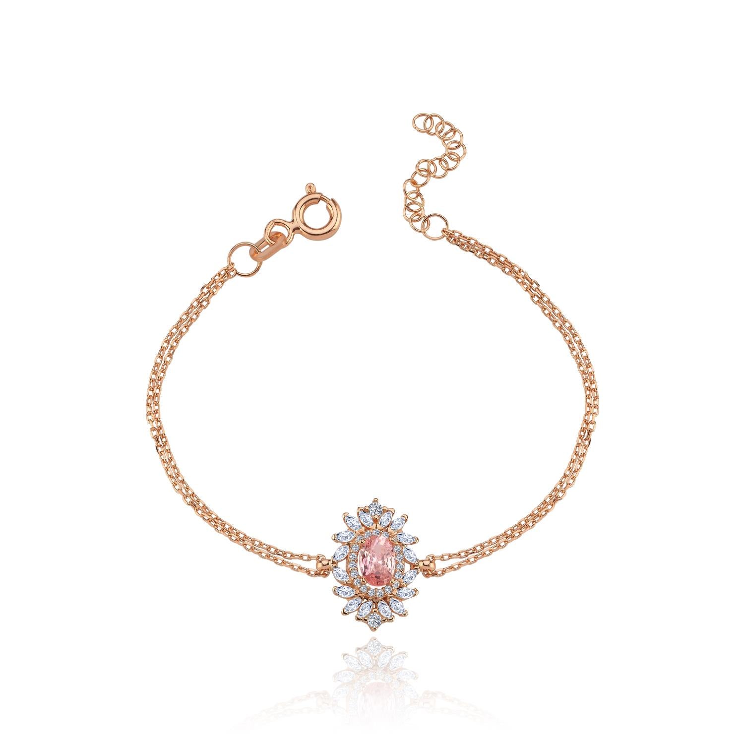 Effective Diamond Venice Dance Pink Stone Bracelet