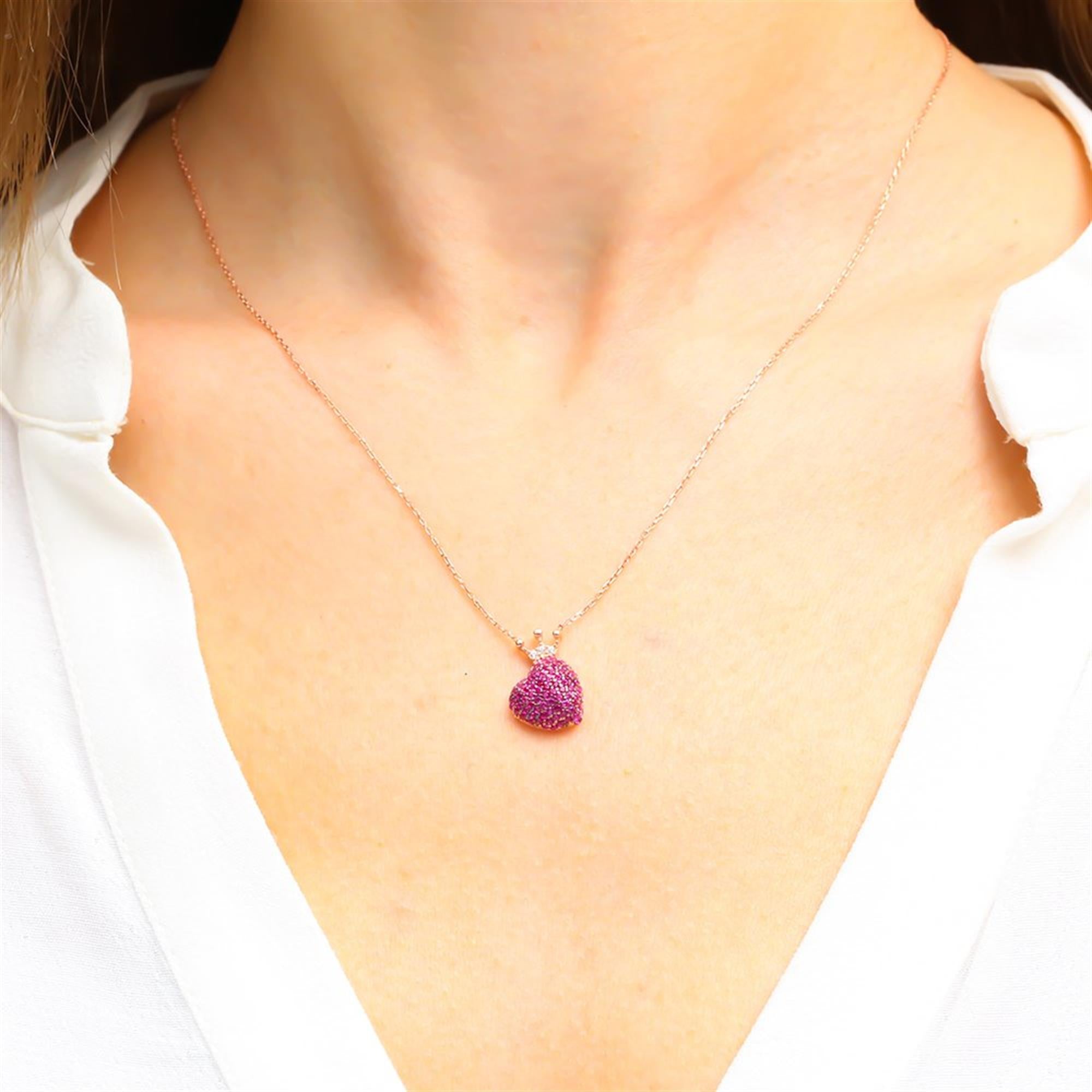 Fuchsia Princess of Love Rose Gold Necklace
