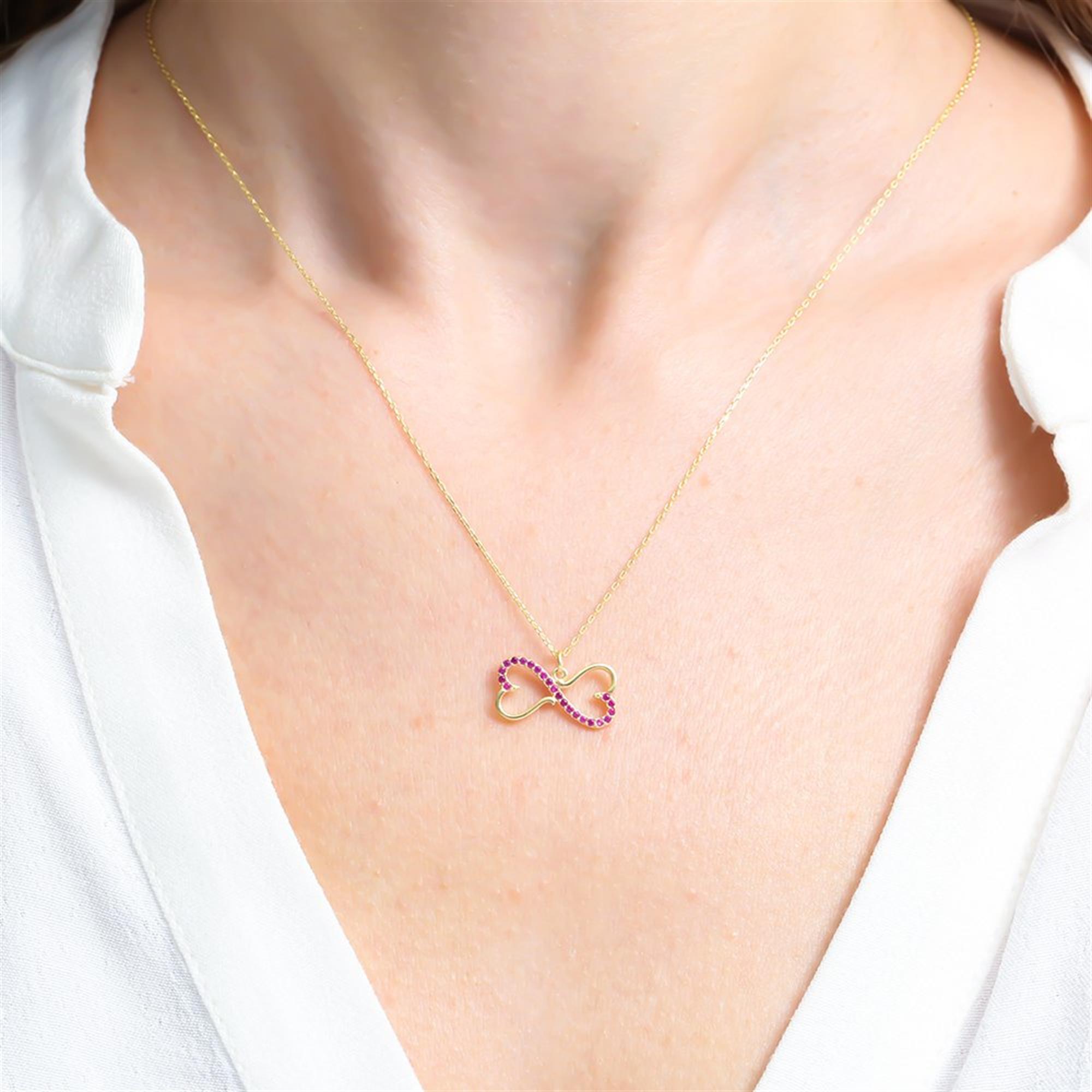 Fuchsia Eternal Love Infinity Heart Necklace