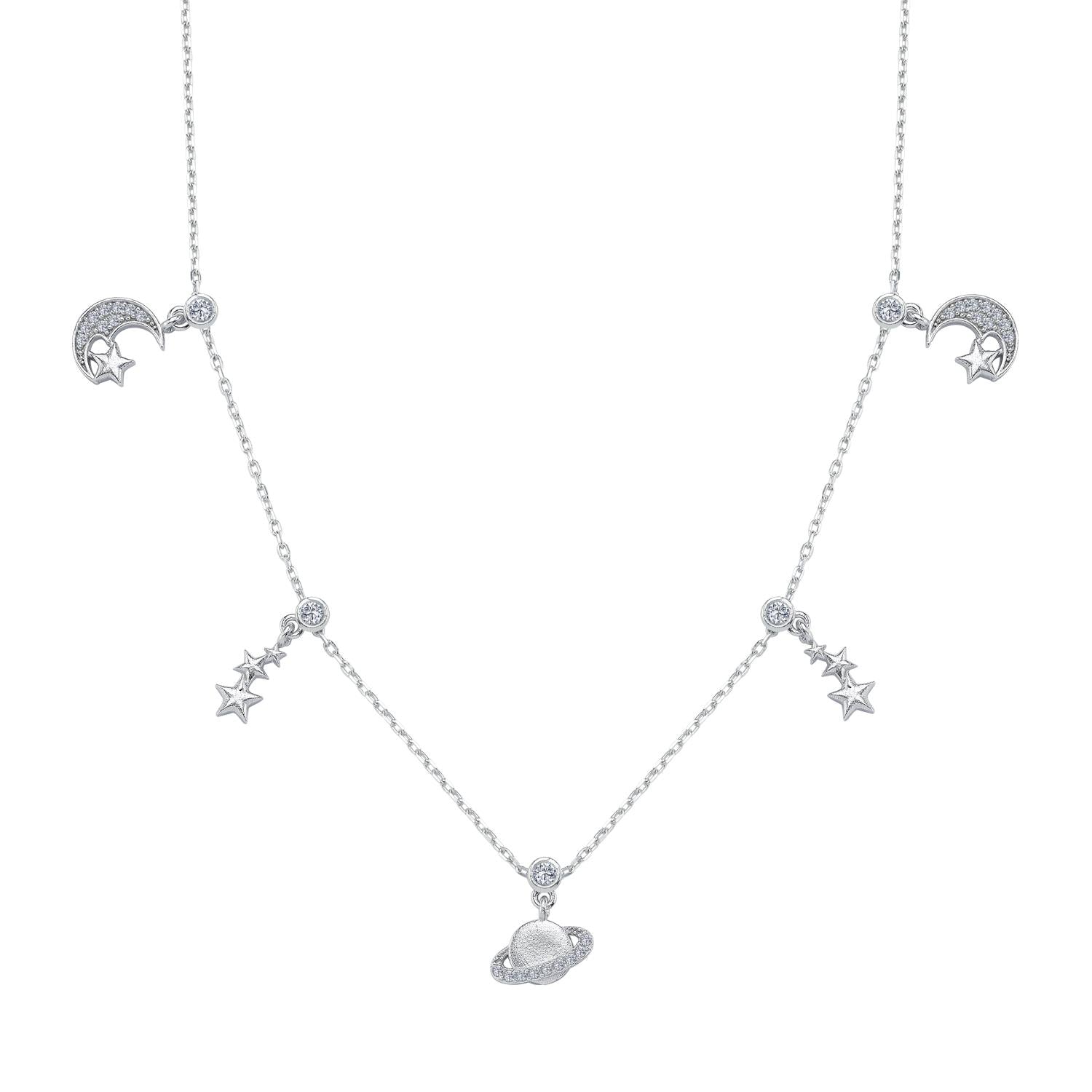 Galaxy Dream Silver Luck Choker Necklace