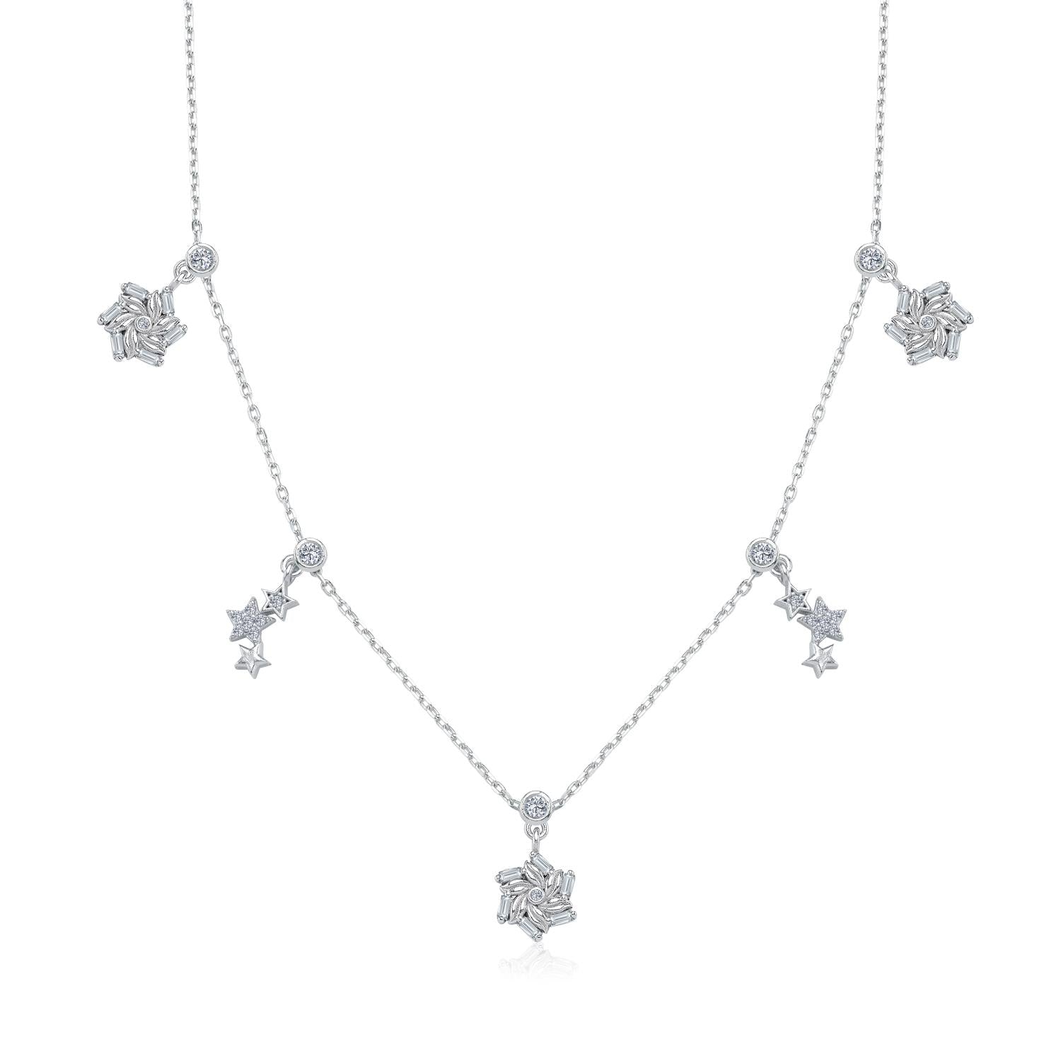 Night Loop Lucky Silver Choker Necklace