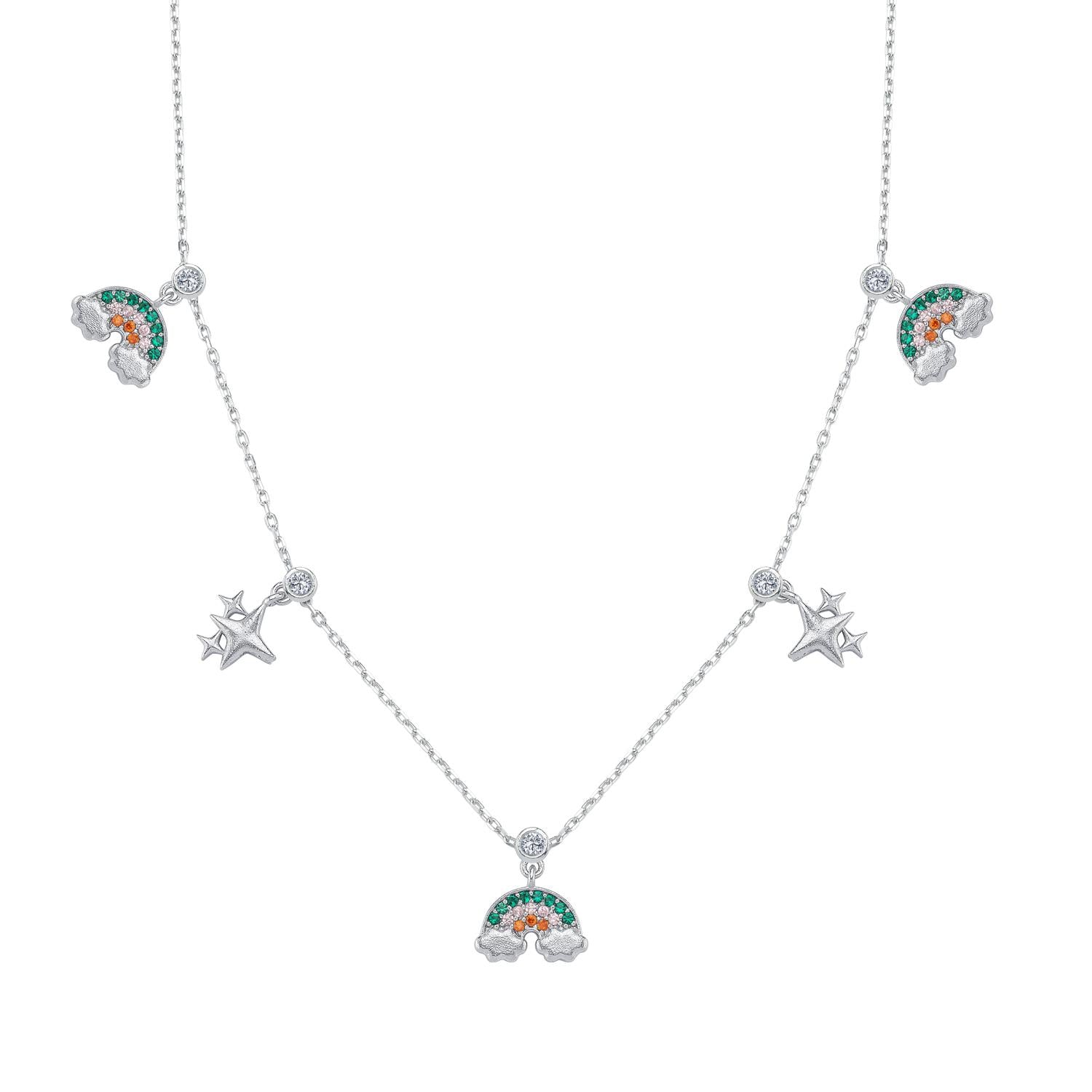 Rainbow Dream Silver Luck Choker Necklace