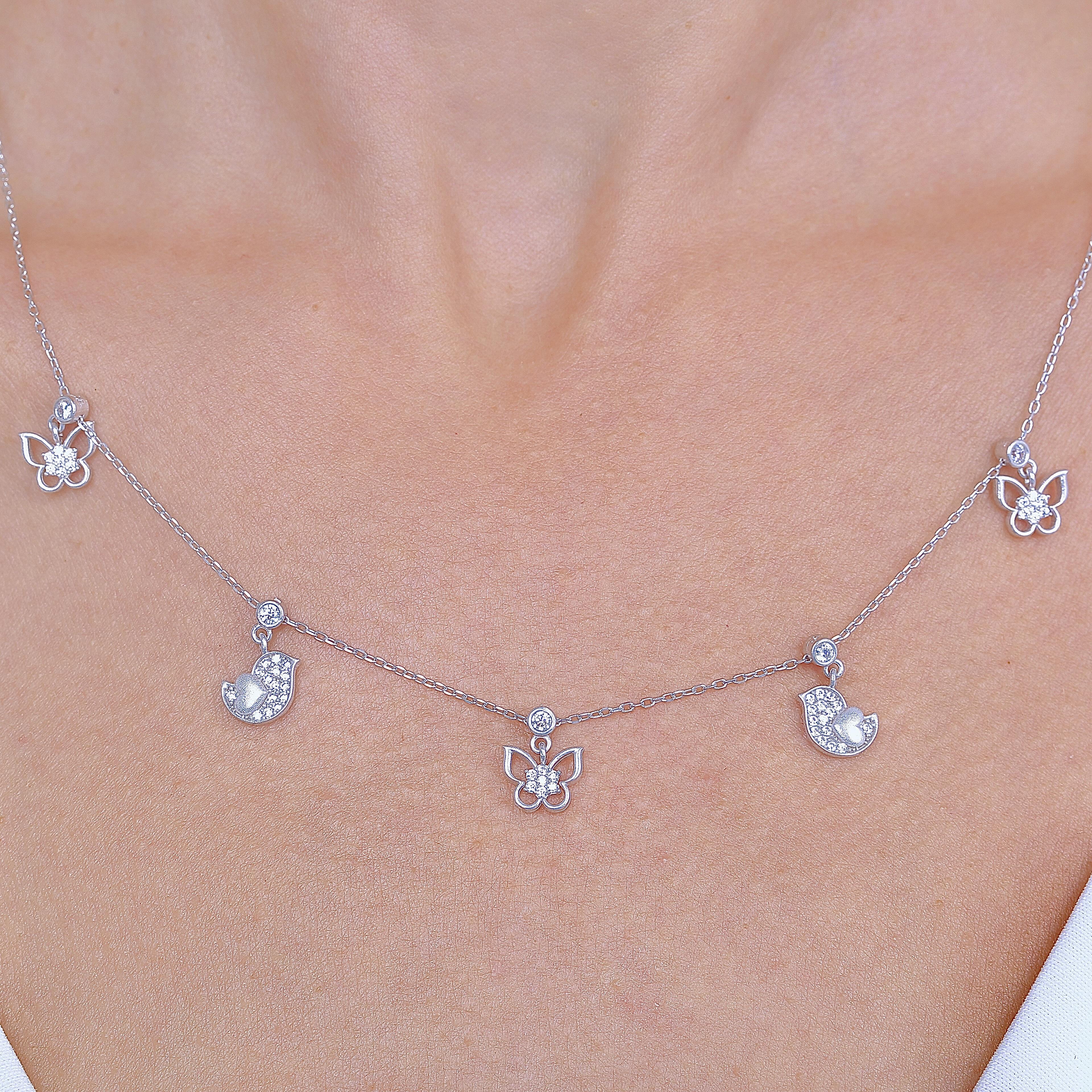 Heart Garden Silver Luck Choker Necklace