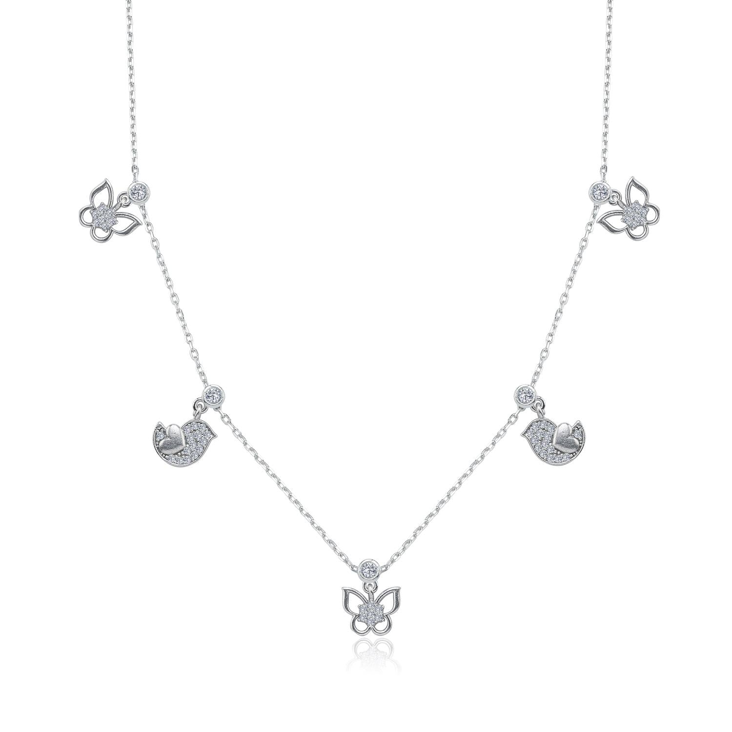 Heart Garden Silver Luck Choker Necklace