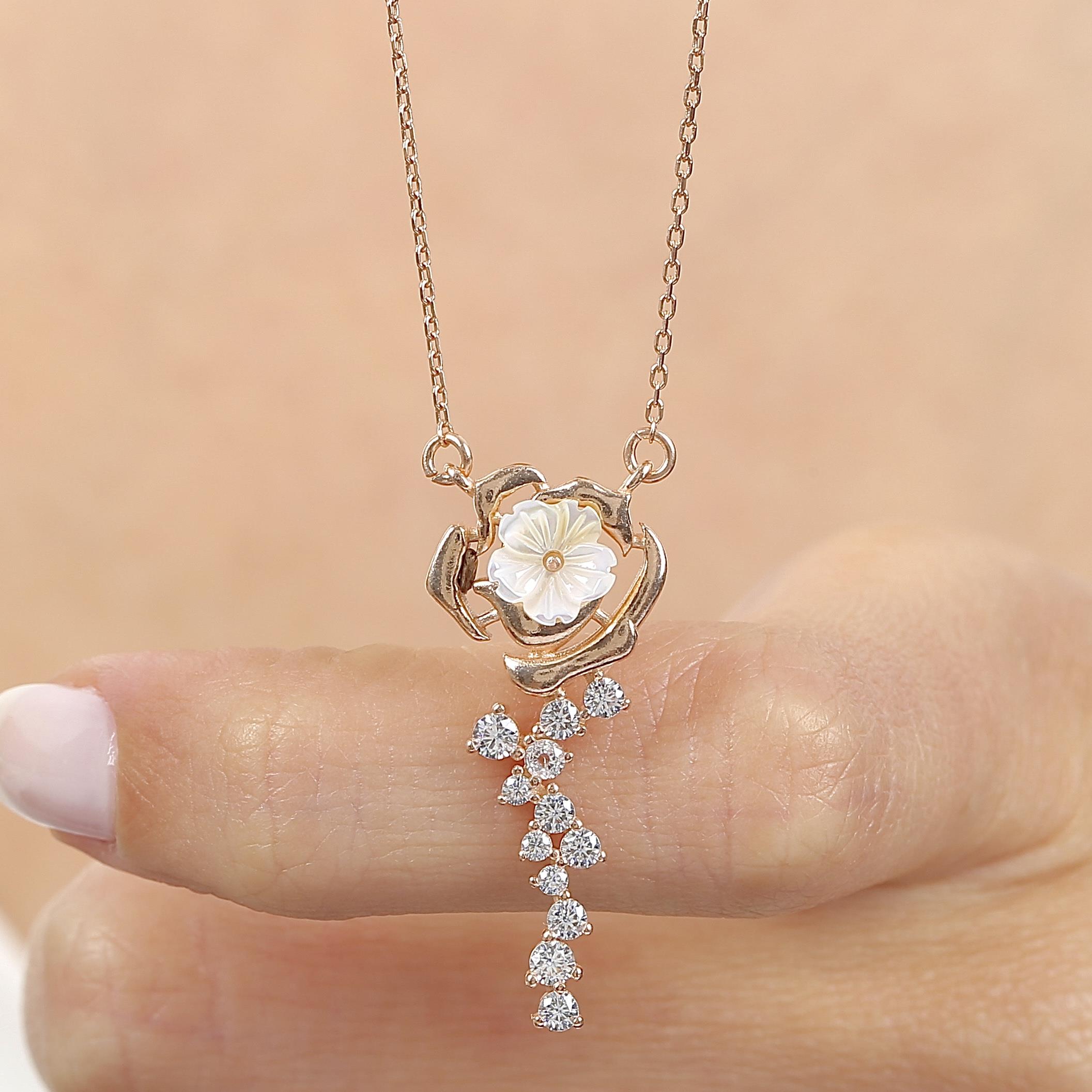 Rose Inspired Silver Necklace