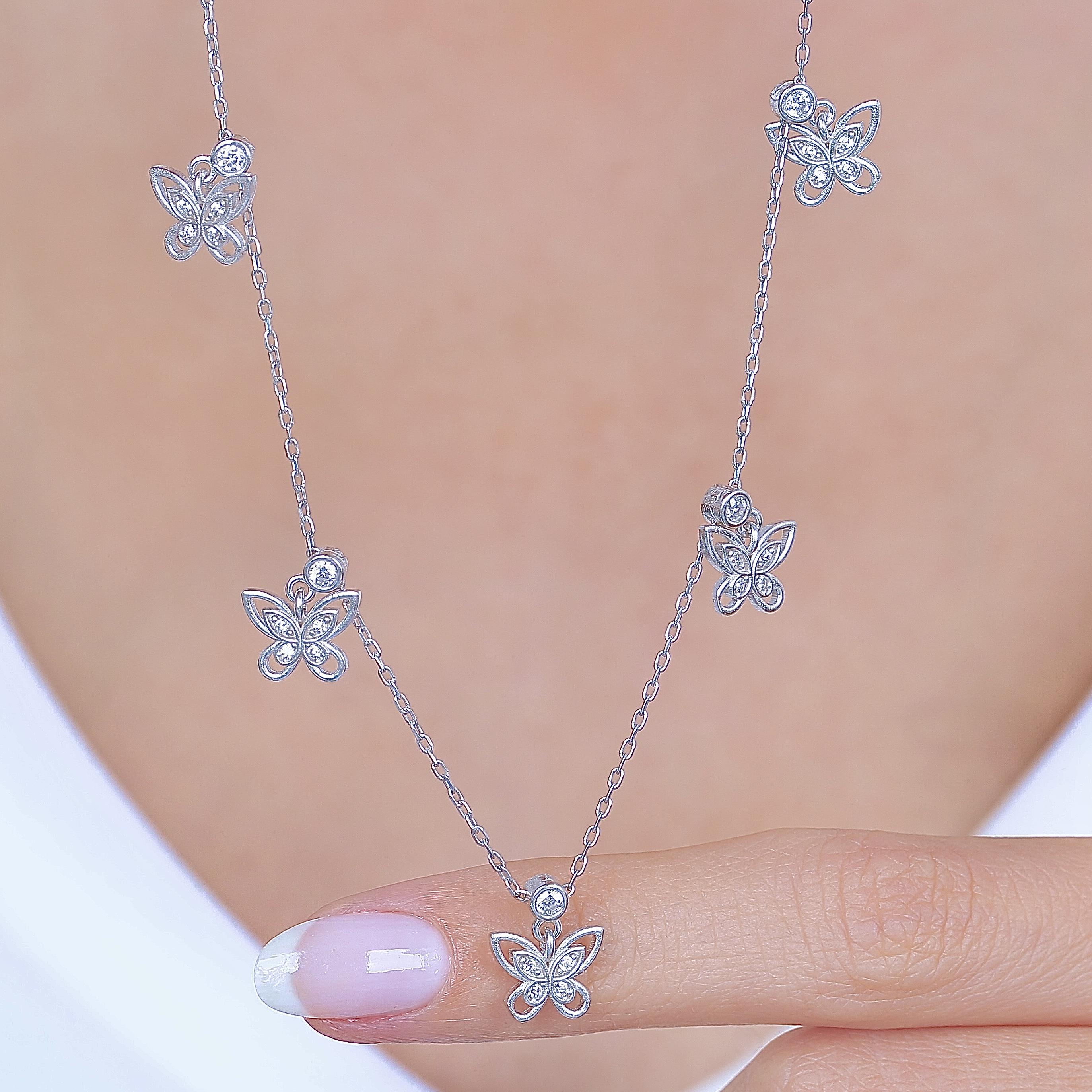 Wings of Butterfly Choker Silver Lucky Necklace