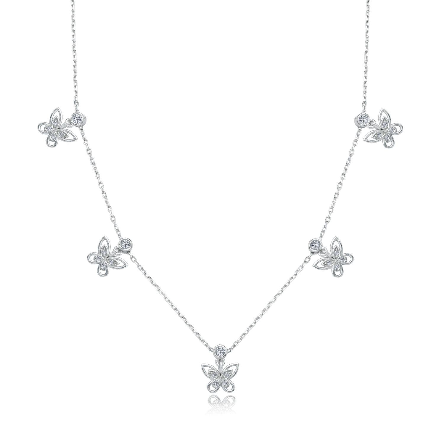 Wings of Butterfly Choker Silver Lucky Necklace