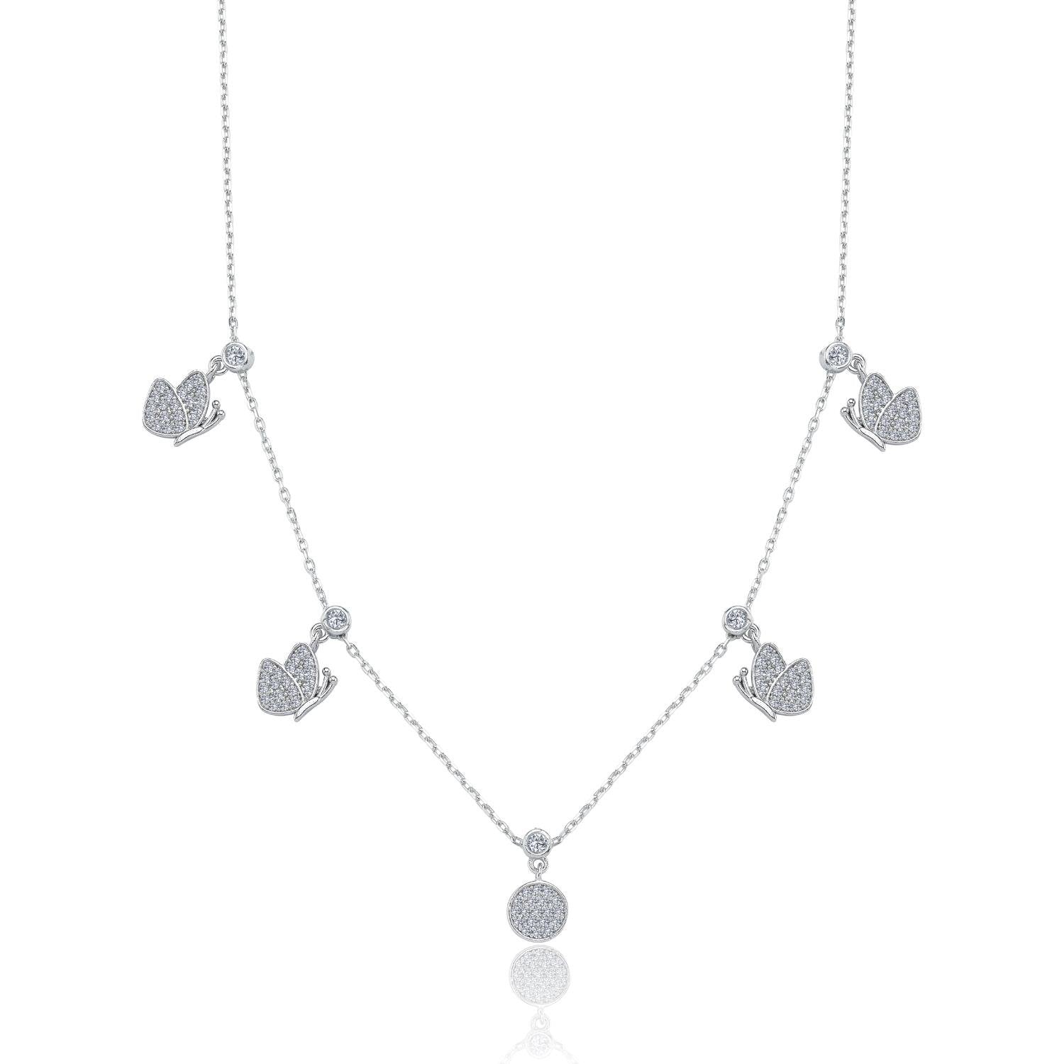 Sparkling Butterfly Charm Choker Necklace