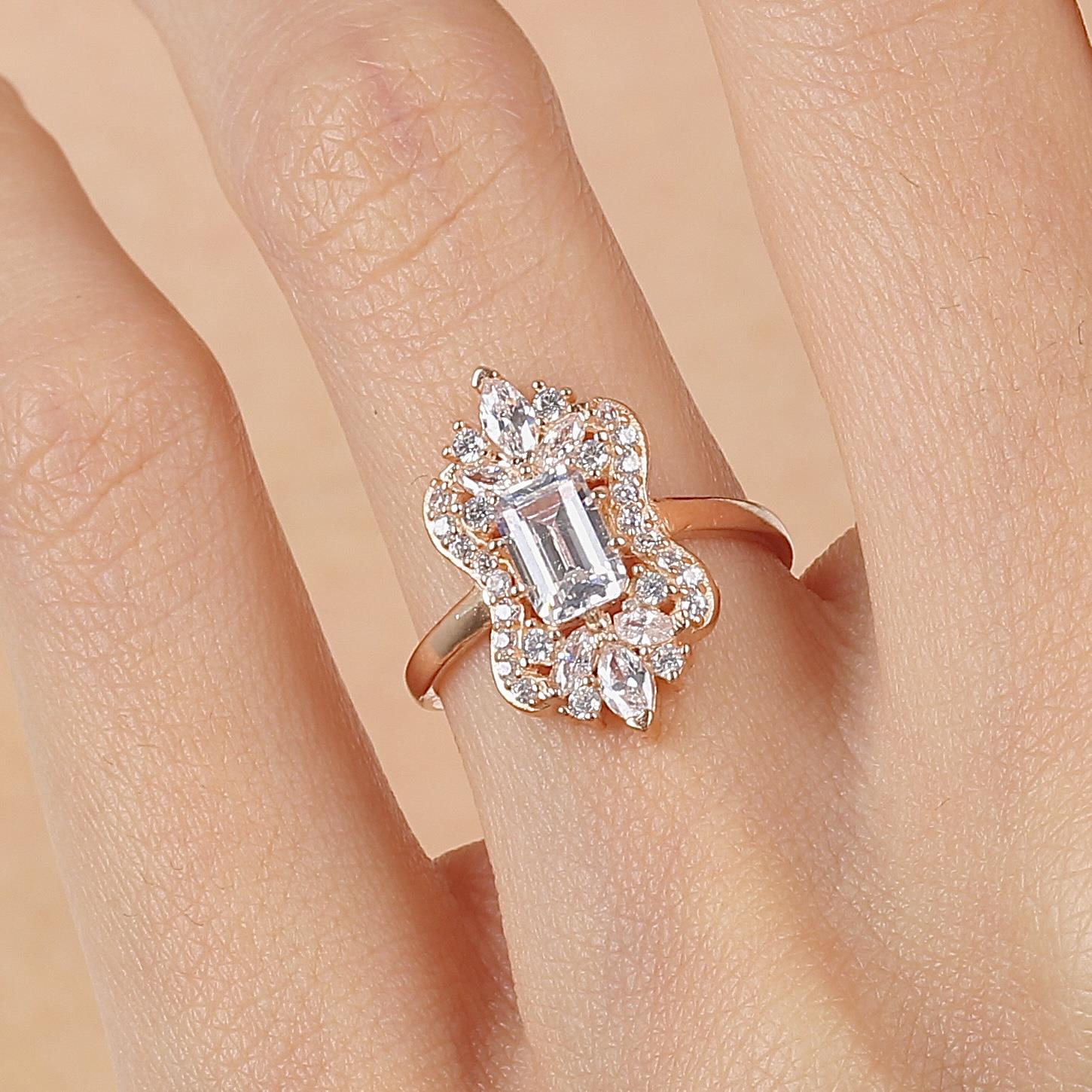 Classic Sparkle Vintage Rose Gold Ring