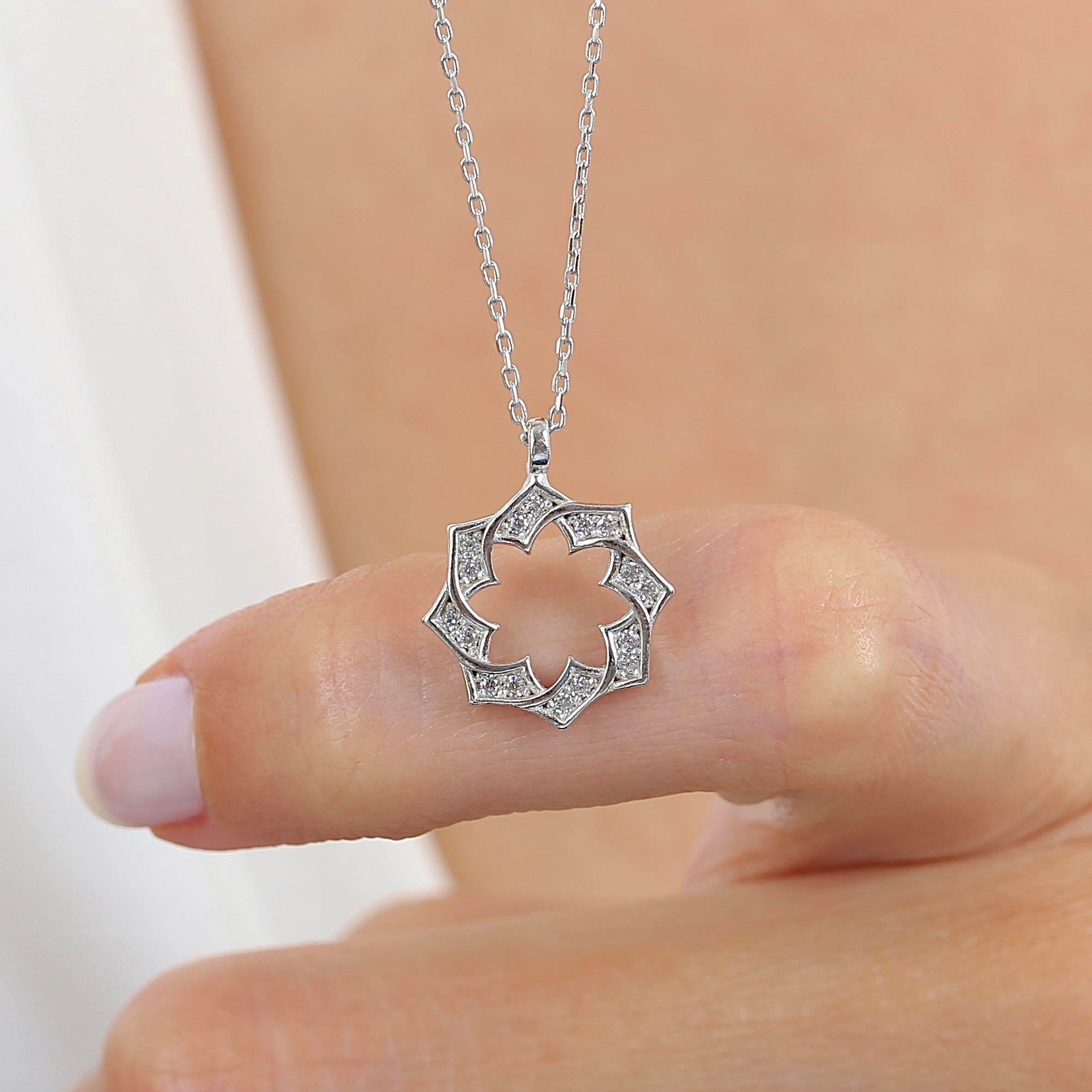 Sparkle Geometric Silver Necklace