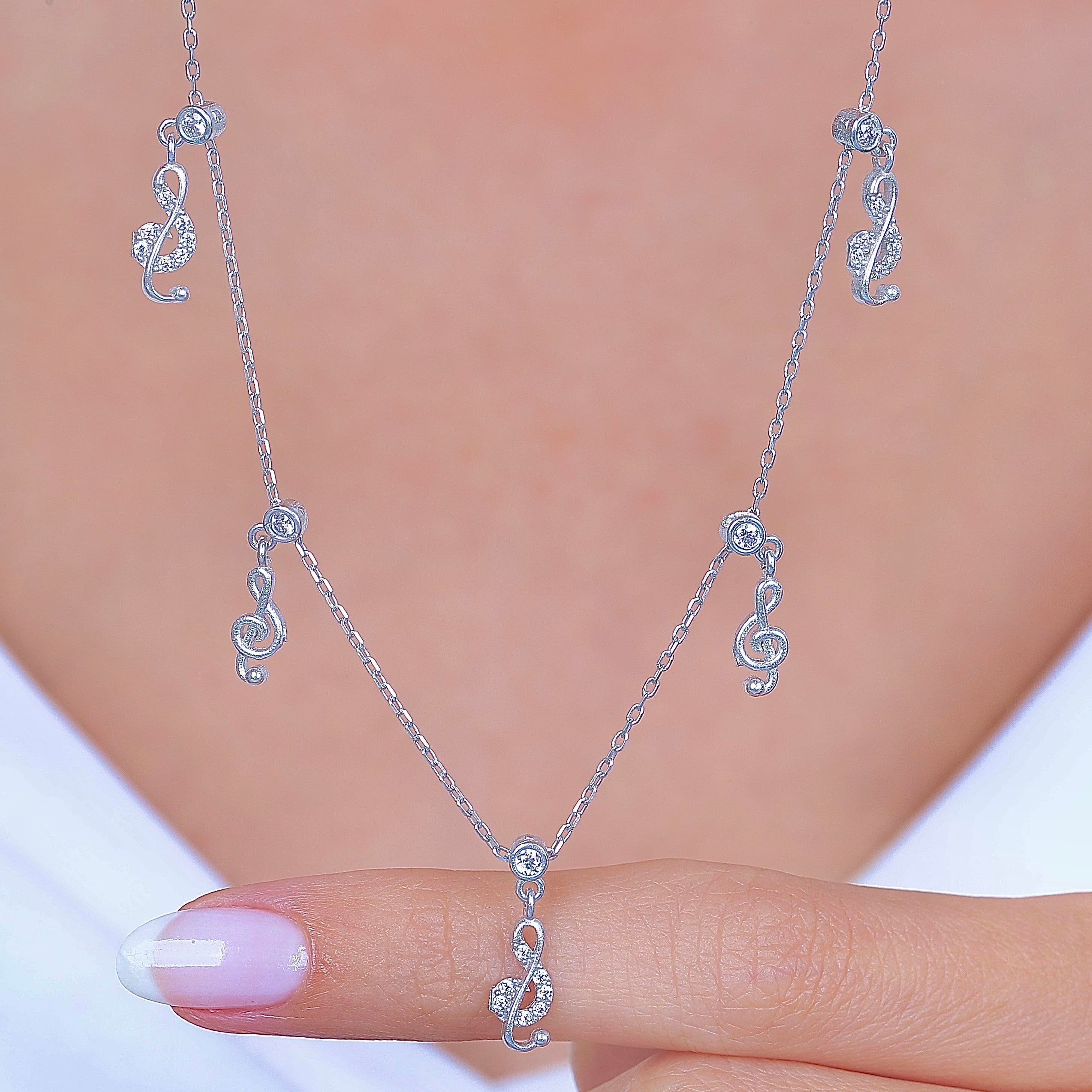 Sparkling Harmony Lucky Silver Choker Necklace