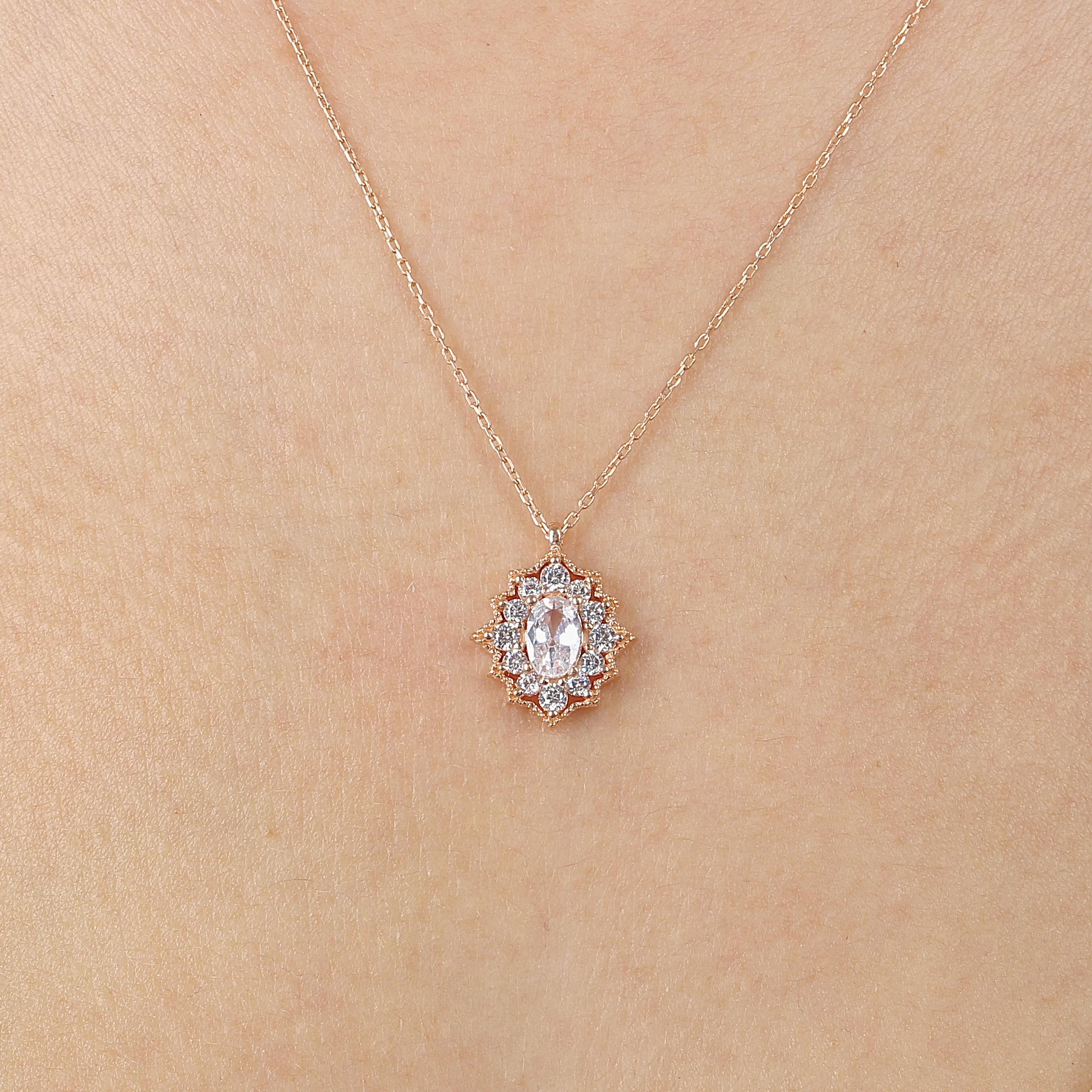 Sparkling Bohemian Vintage Rose Gold Necklace