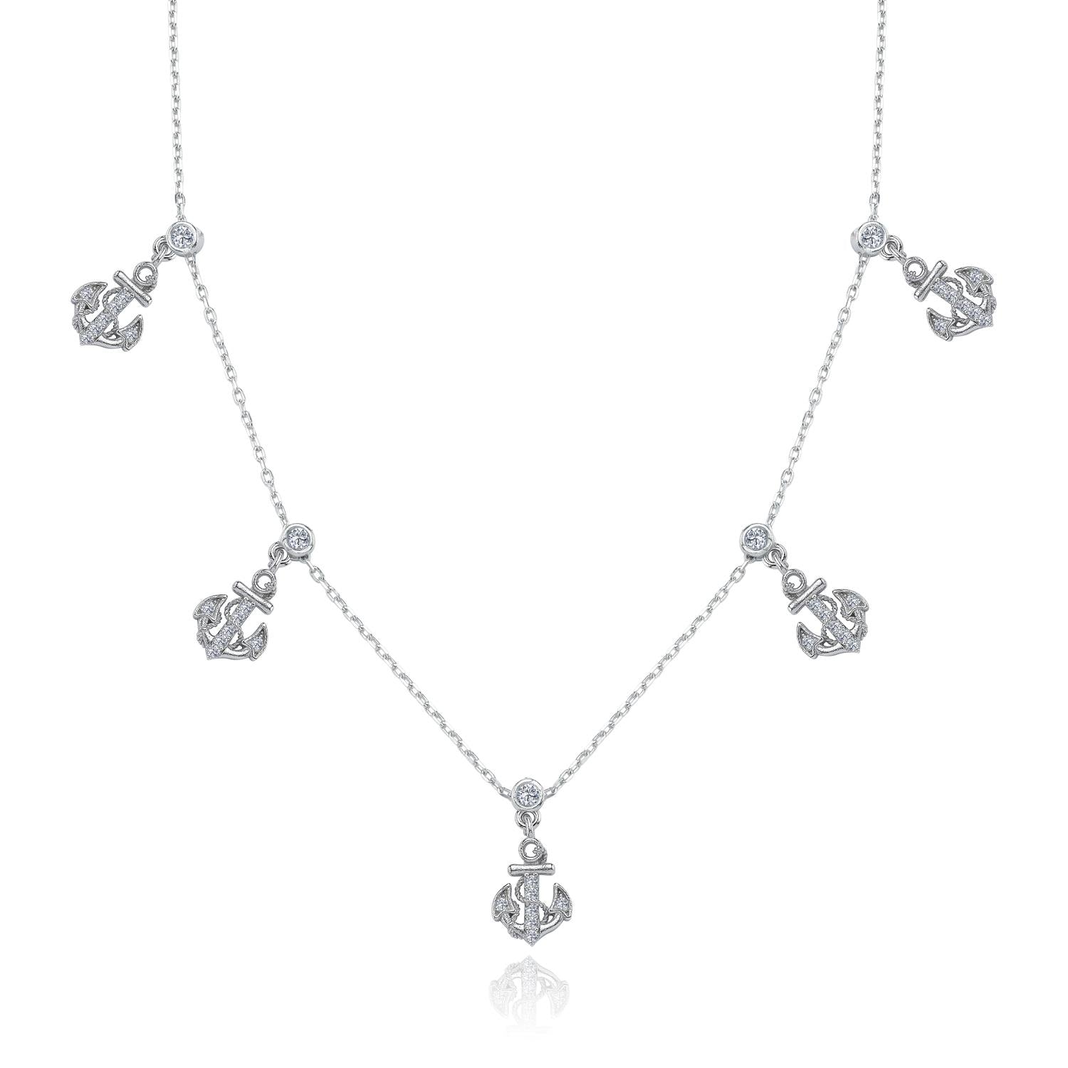 Sparkling Charms Lucky Silver Choker Necklace