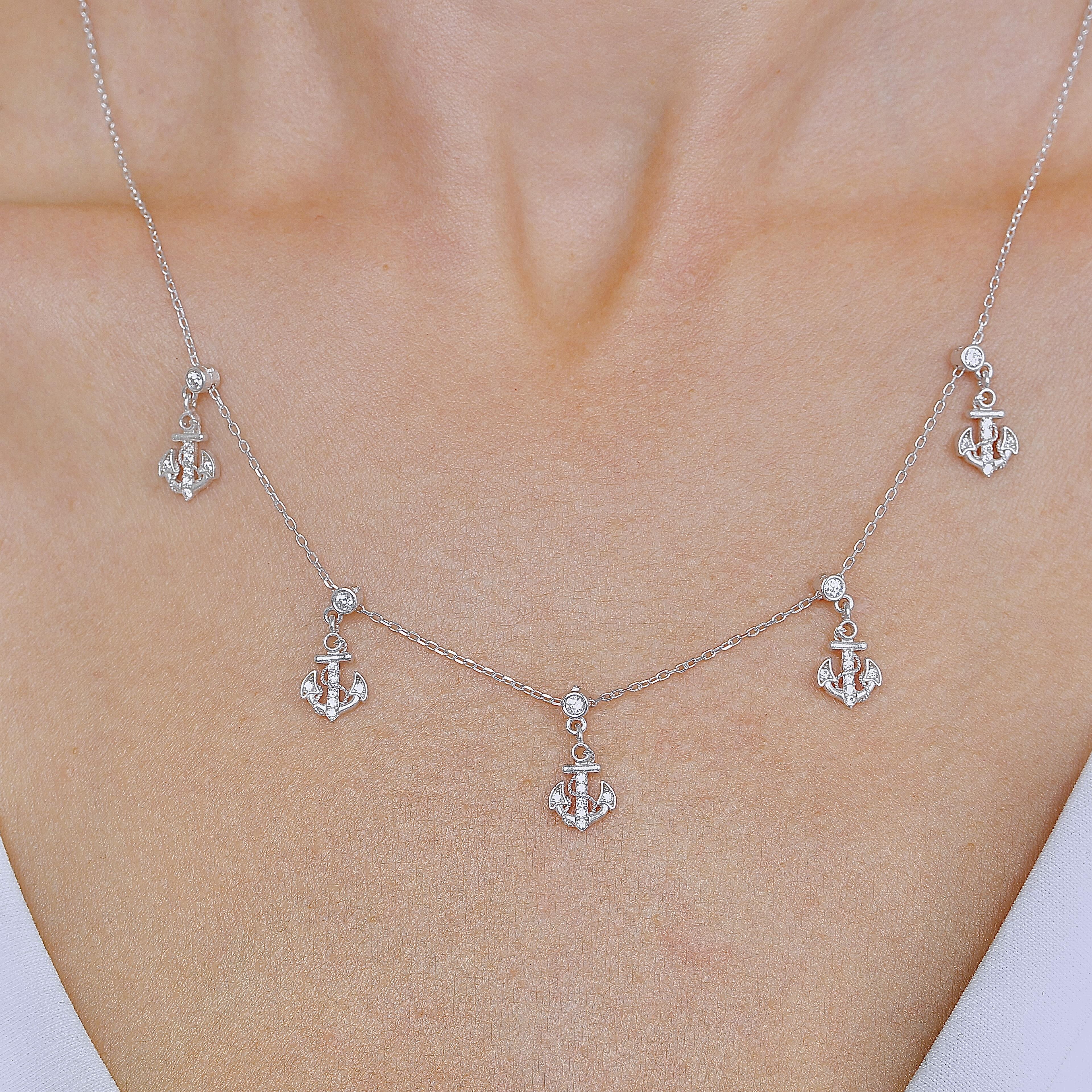 Sparkling Charms Lucky Silver Choker Necklace