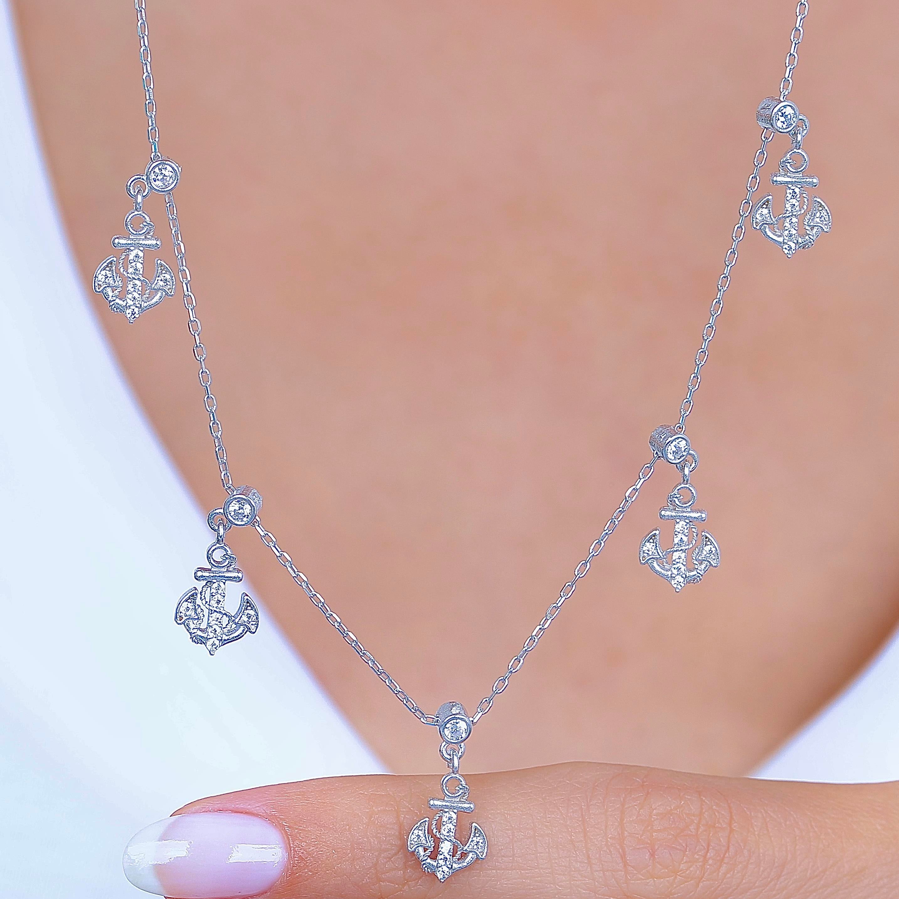 Sparkling Charms Lucky Silver Choker Necklace