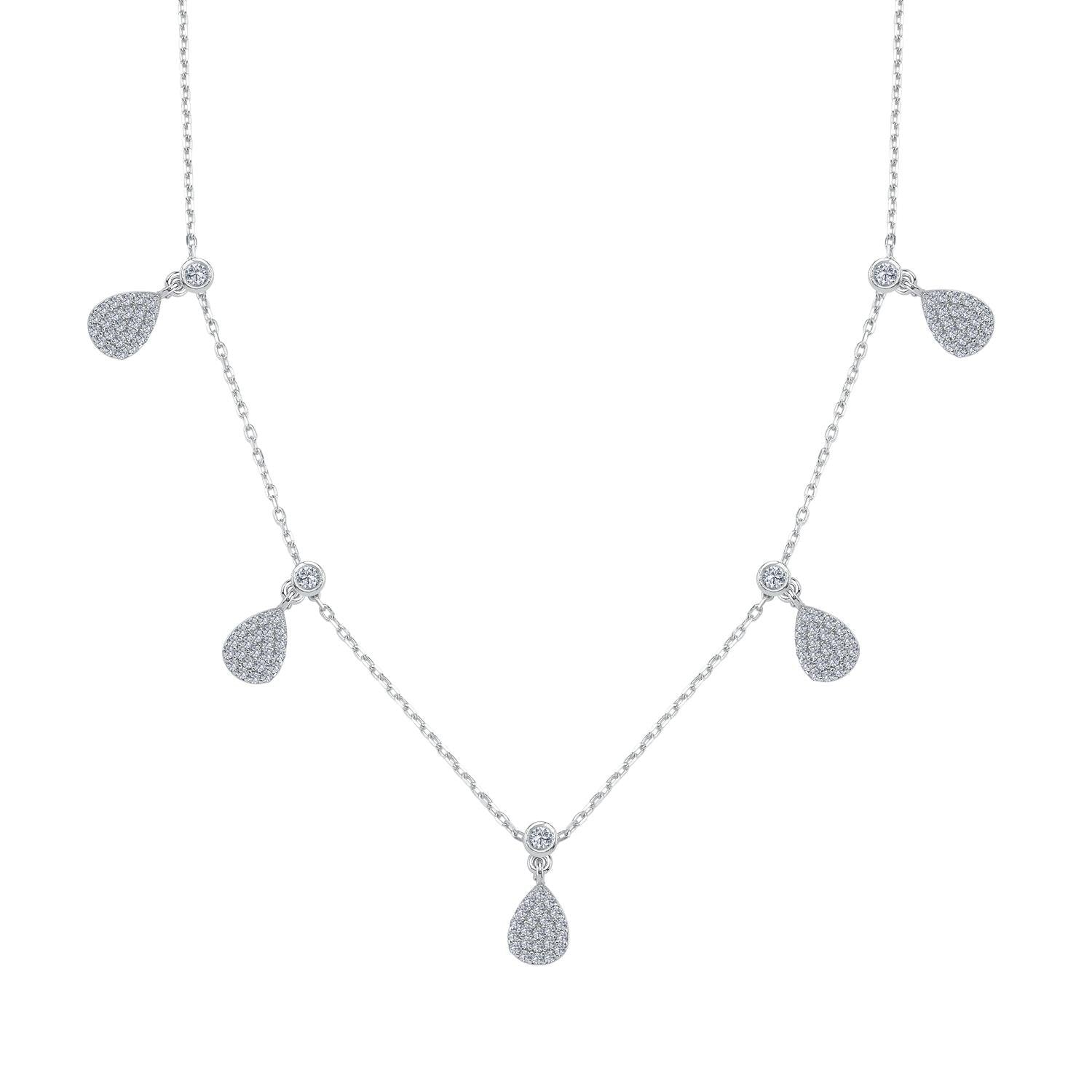 Sparkling Drops Choker Silver Lucky Necklace