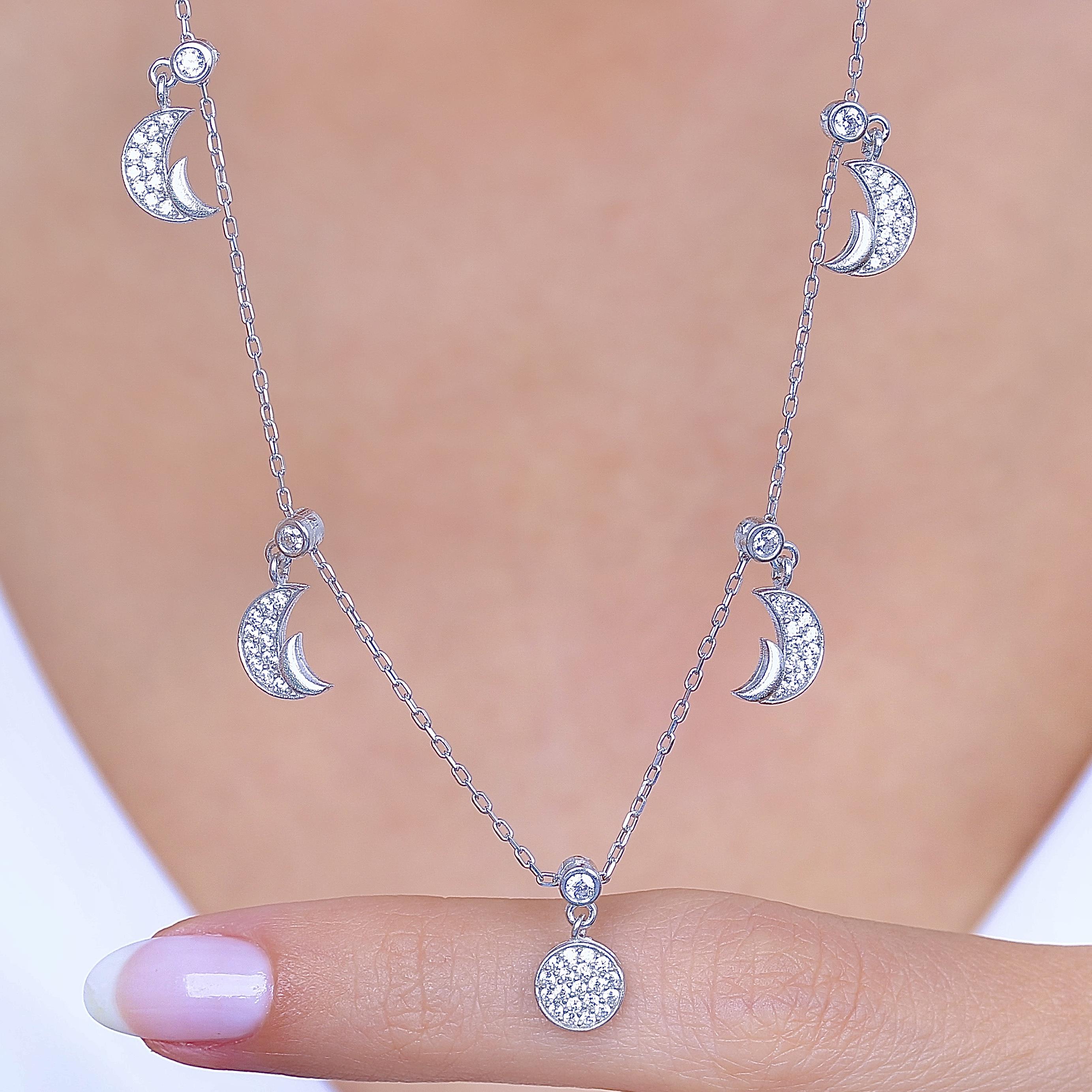 Crescent Choker Silver Luck Necklace
