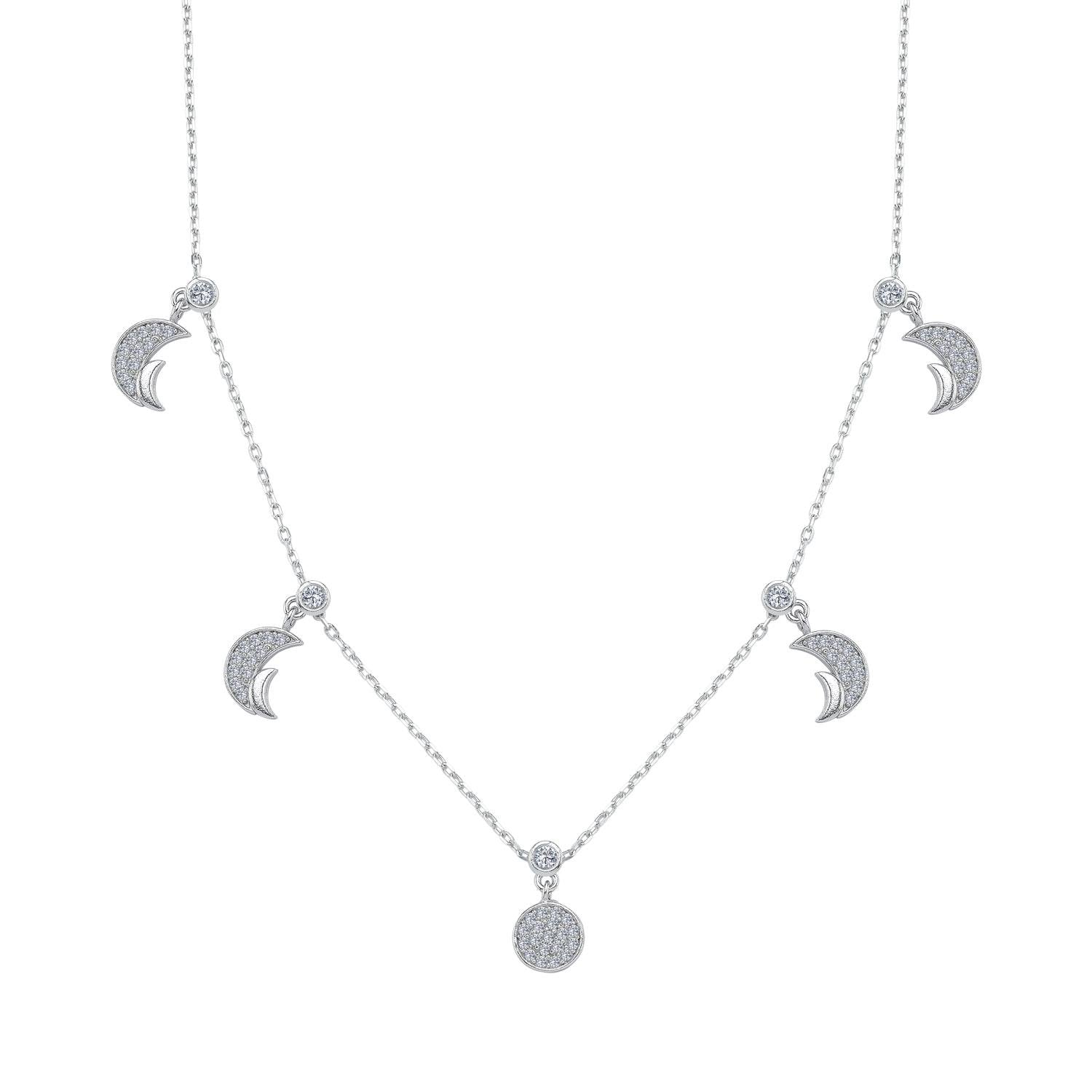 Crescent Choker Silver Luck Necklace