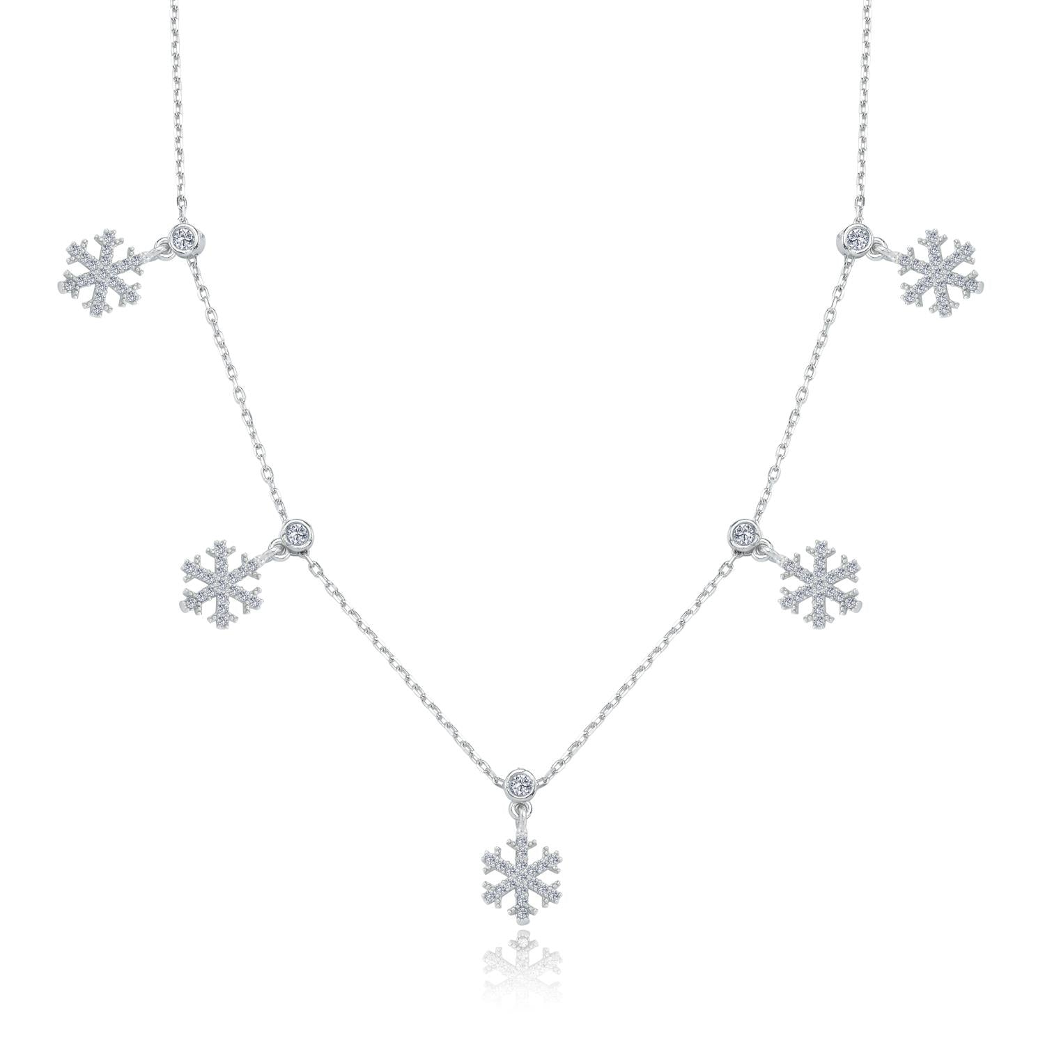 Sparkling Crystals Lucky Silver Choker Necklace