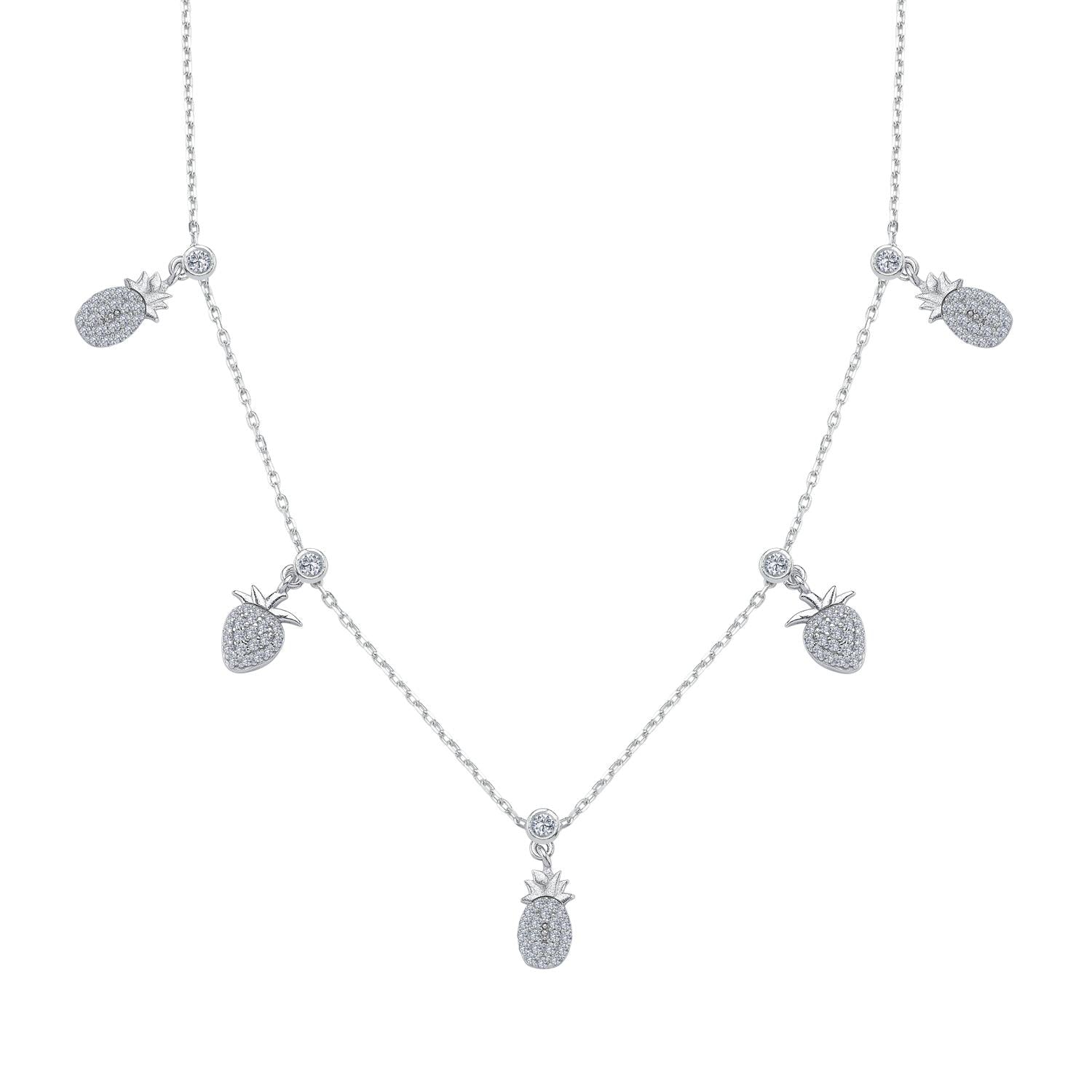 Sparkling Fruits Silver Luck Choker Necklace