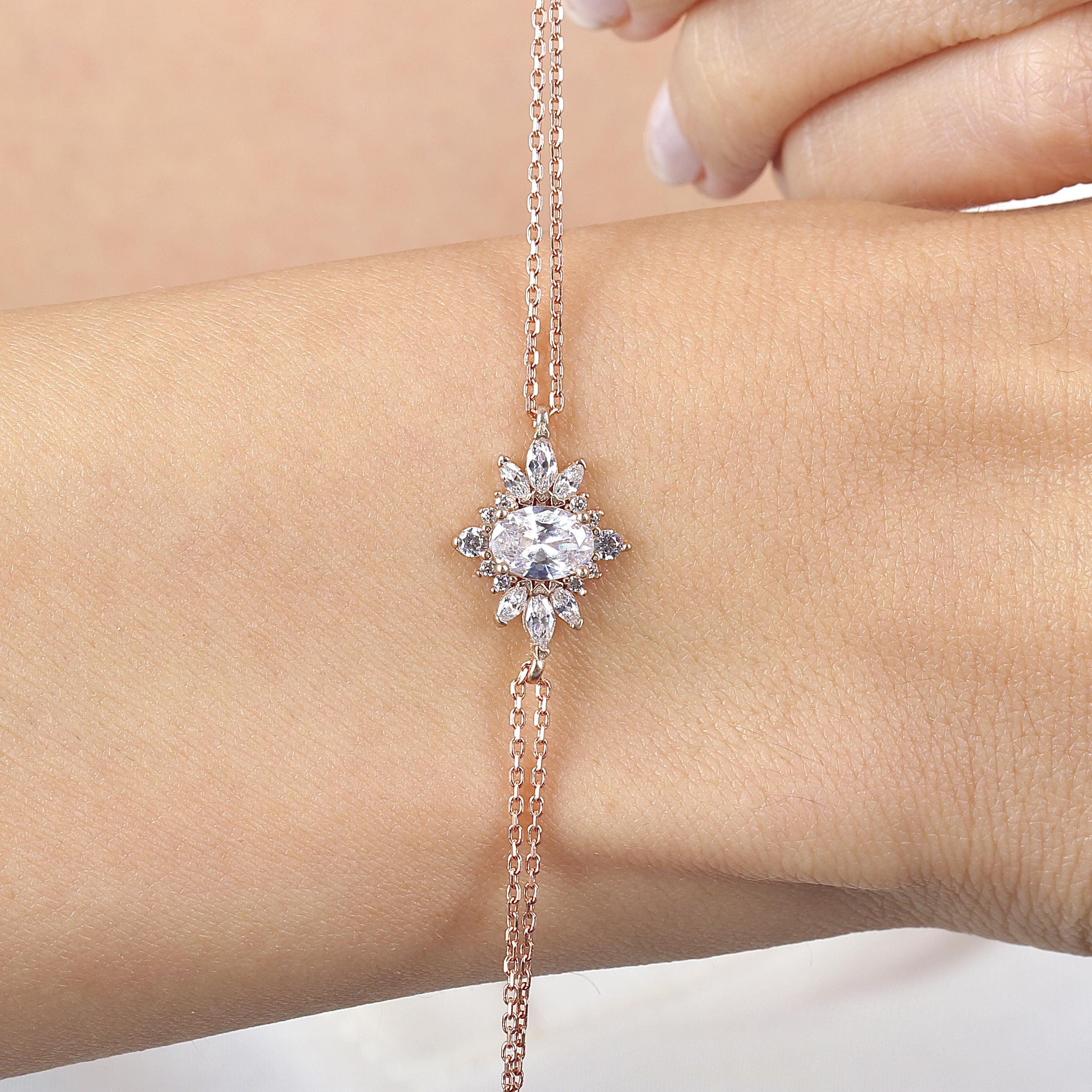 Sparkling Princess Star Vintage Silver Bracelet