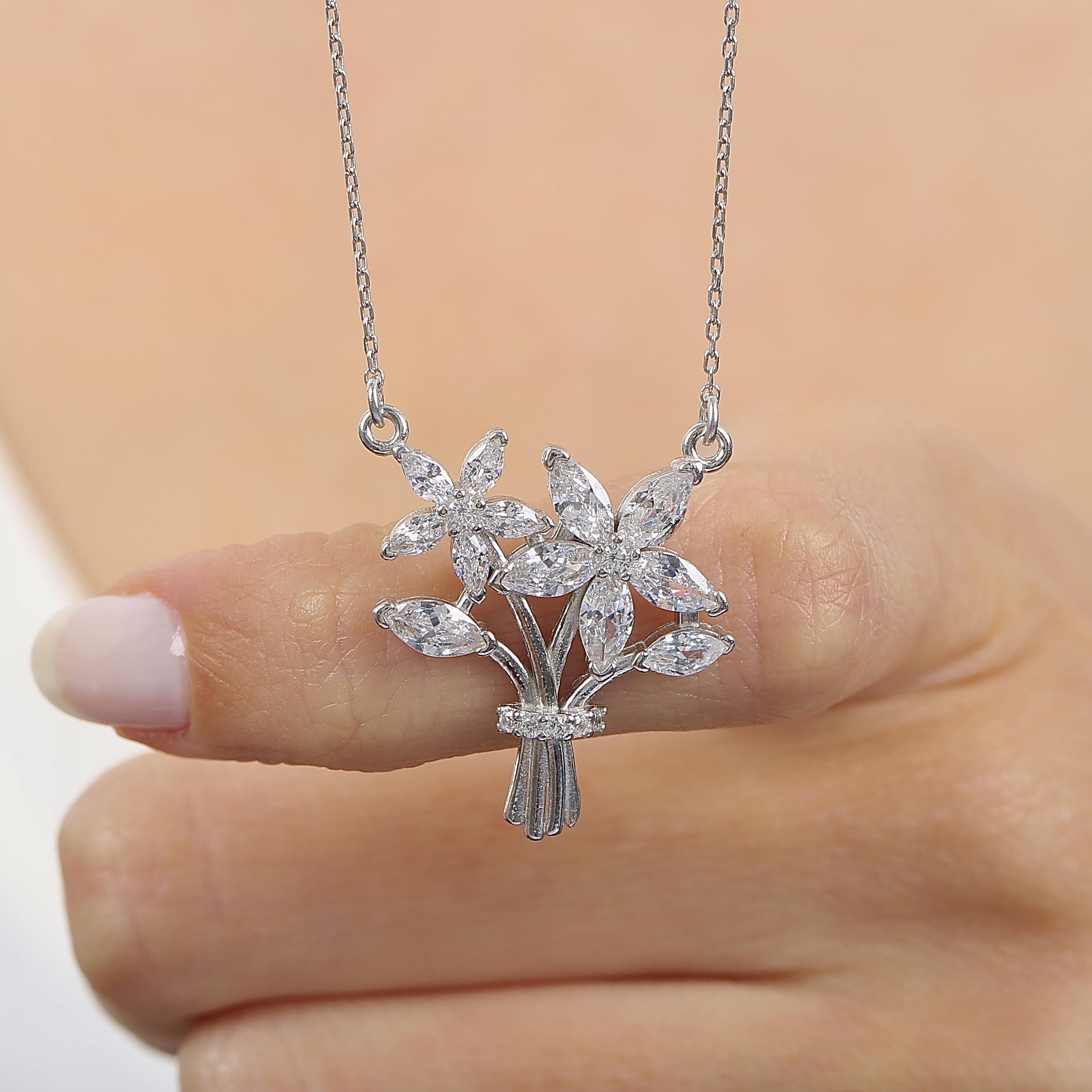 Bouquet of Love Silver Necklace