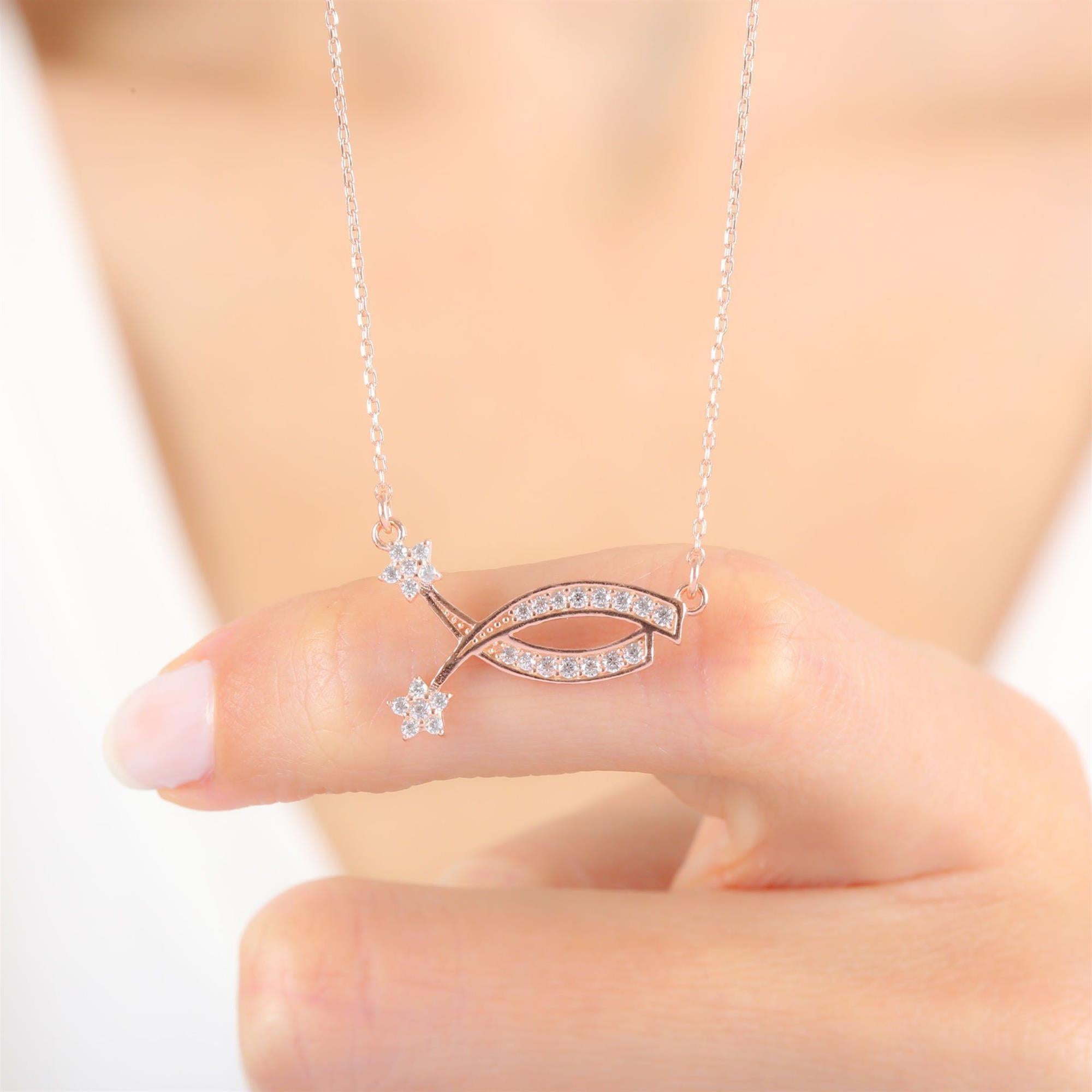 Dainty Sparkling Star Rose Gold Necklace