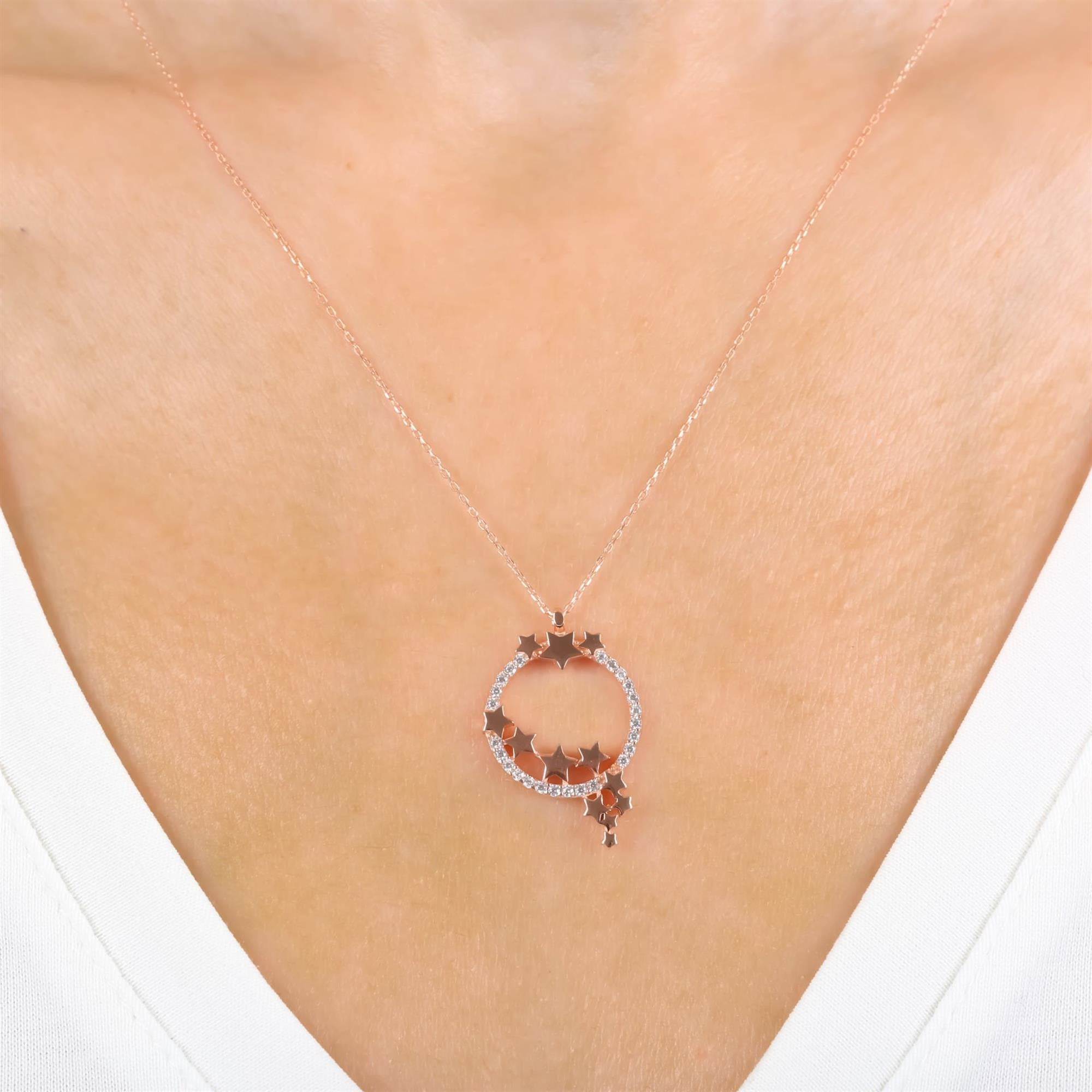 Dainty Starlight Rain Rose Gold Necklace