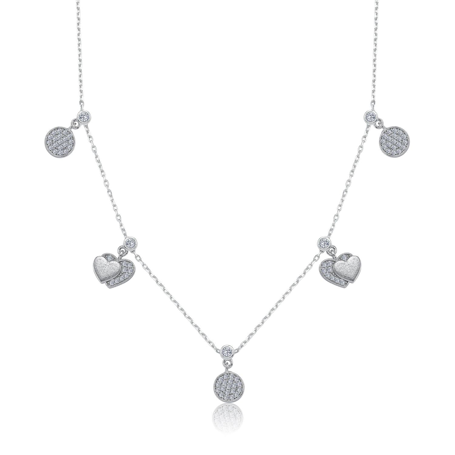 Heart Echo Lucky Silver Choker Necklace