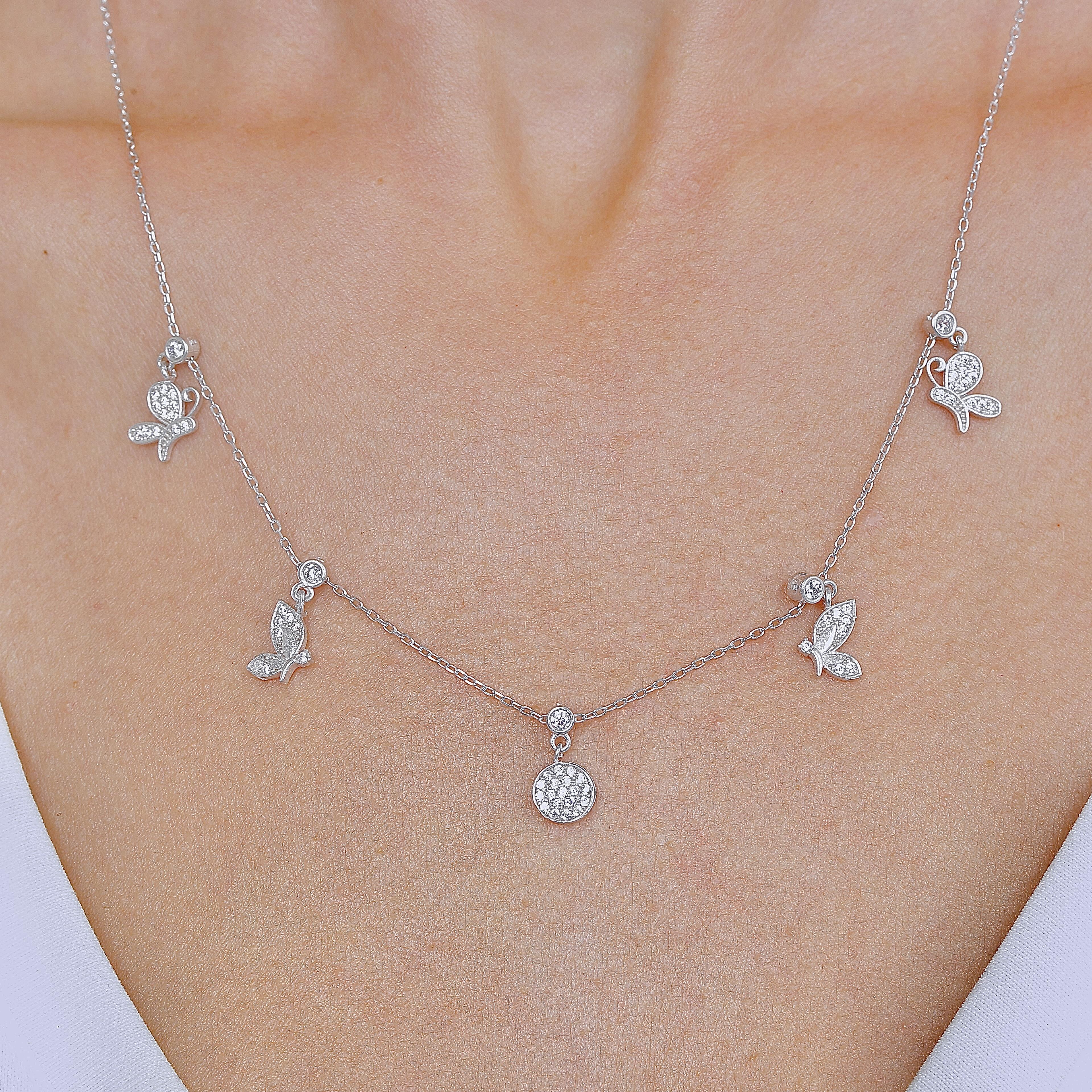 Butterfly Festival Silver Luck Choker Necklace