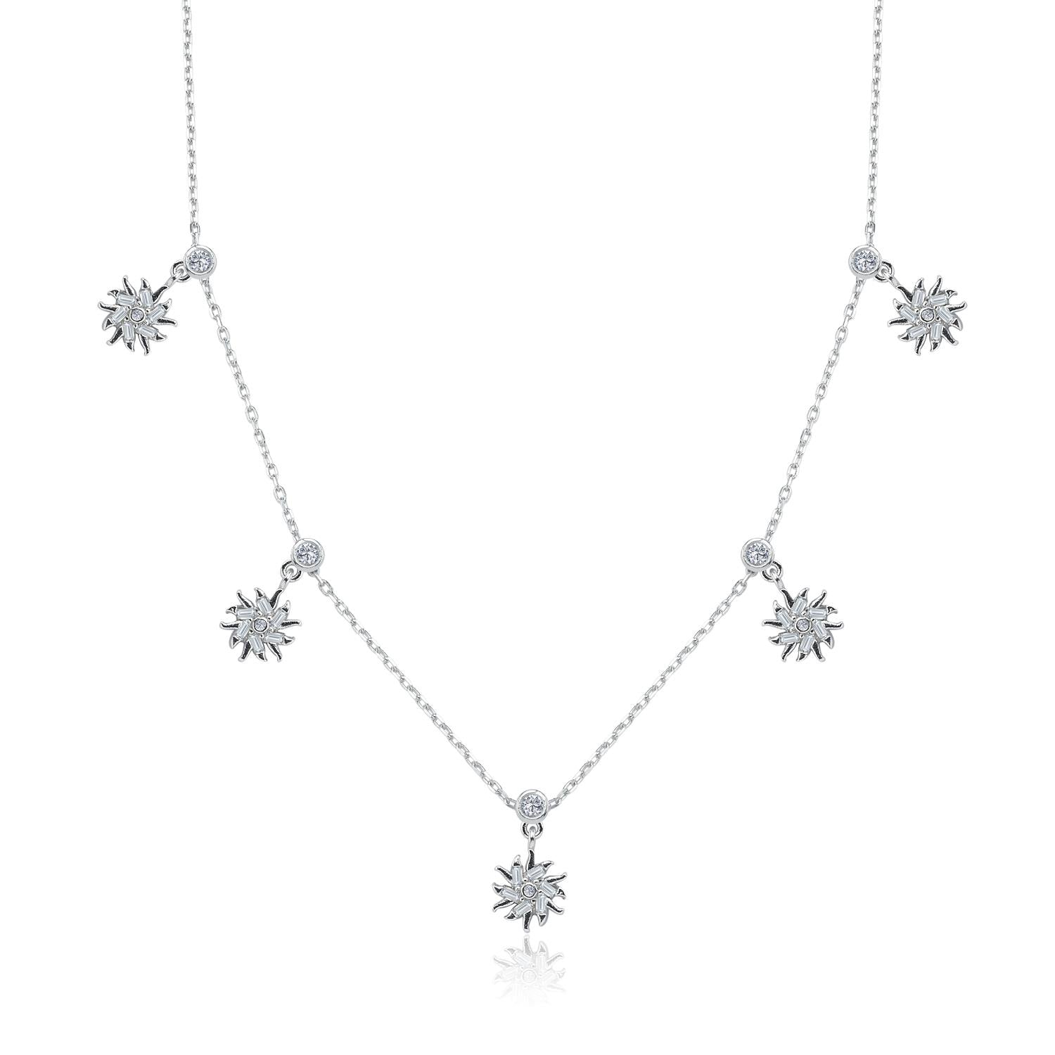 Field Sun Lucky Silver Choker Necklace