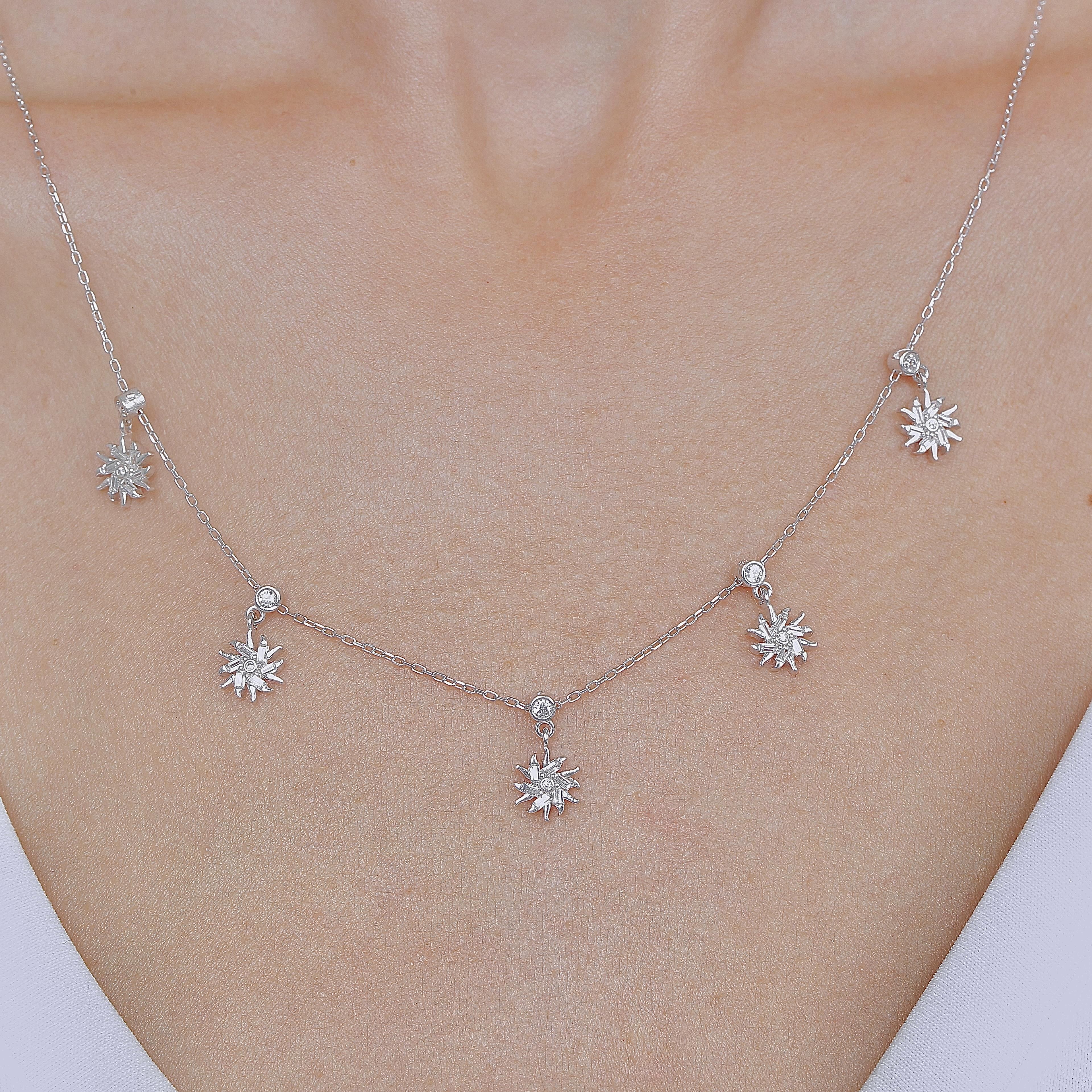 Field Sun Lucky Silver Choker Necklace