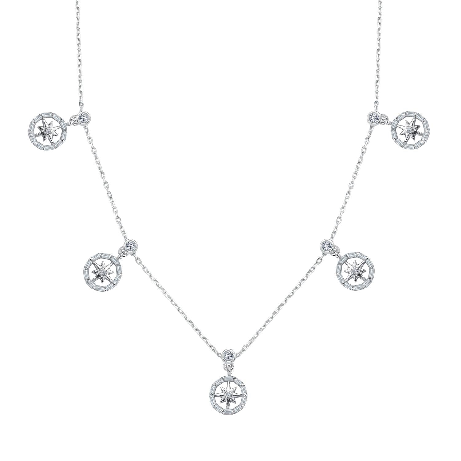 North Circle Lucky Silver Choker Necklace