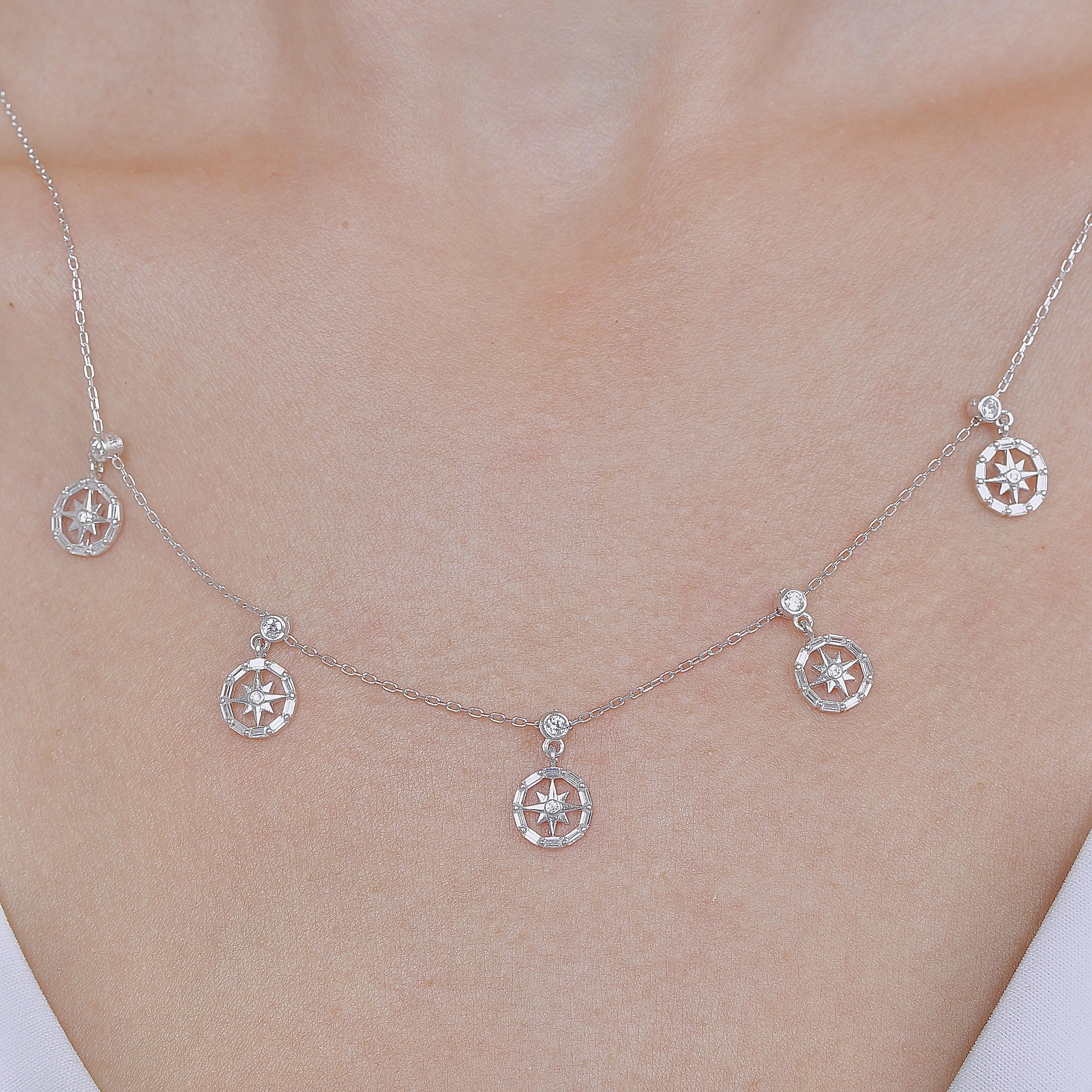 North Circle Lucky Silver Choker Necklace