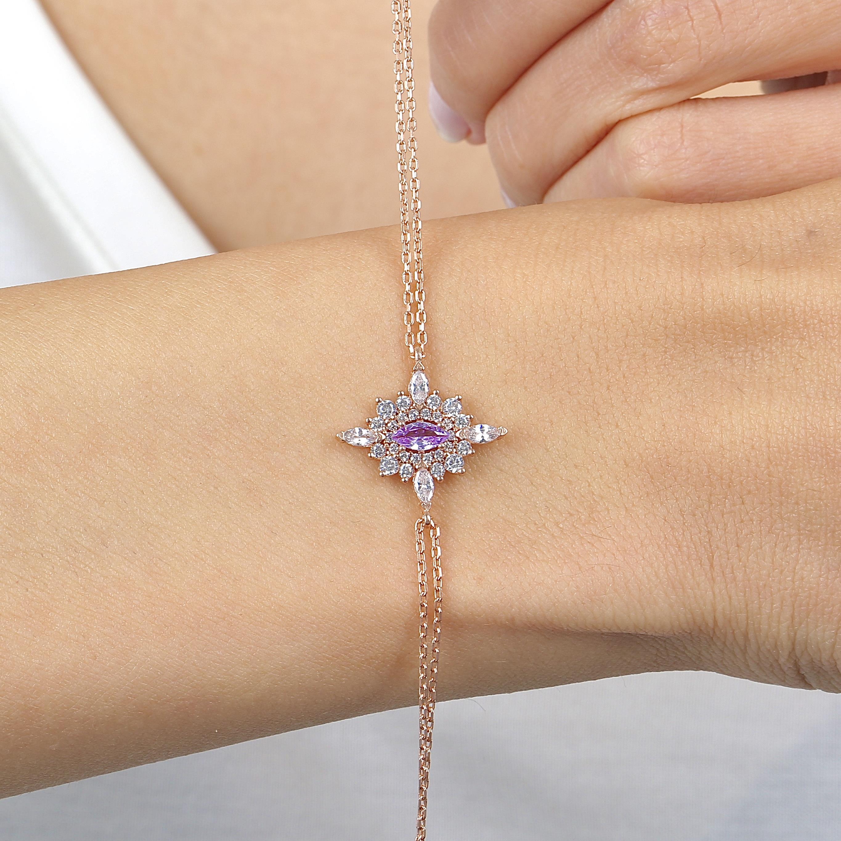 Lilac Royal Insignia Vintage Rose Gold Bracelet