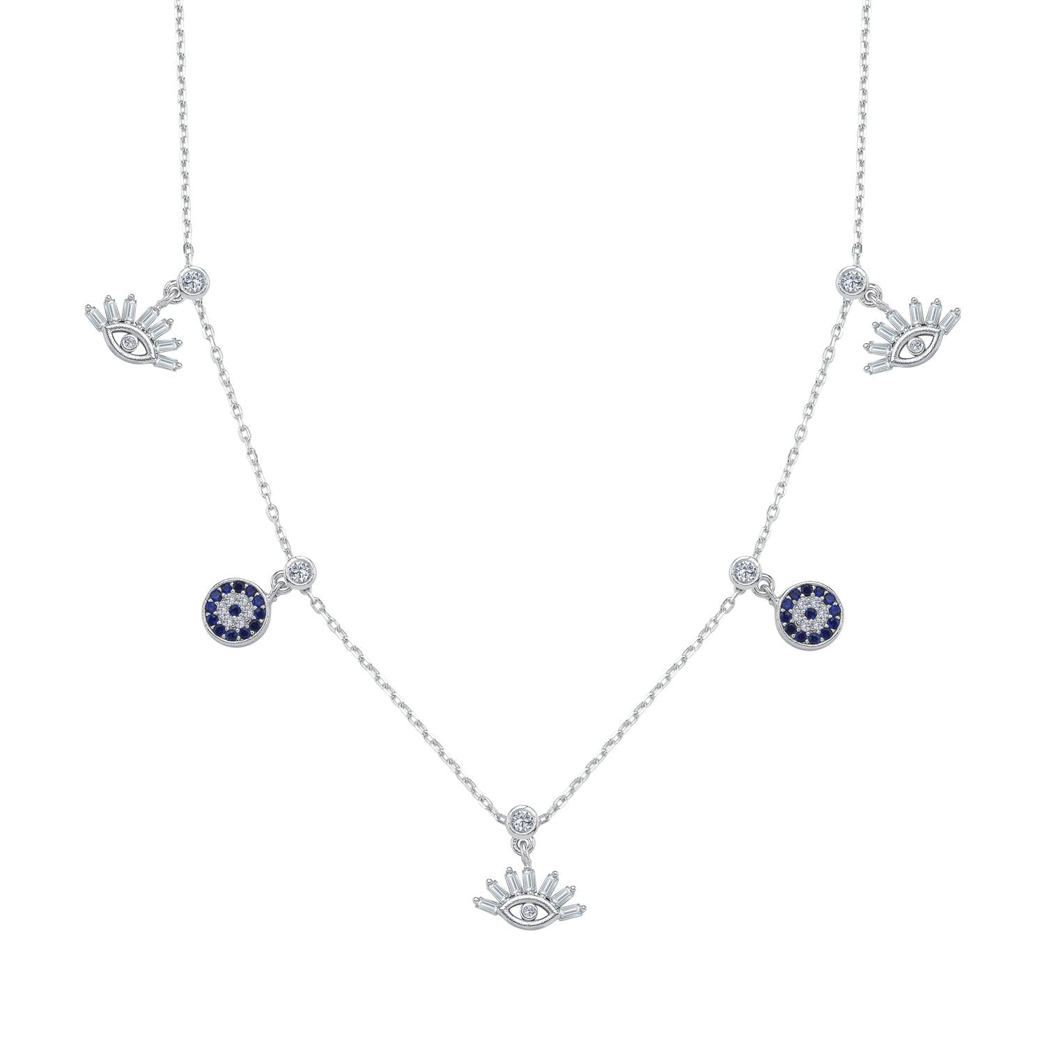 Evil Eye Choker Silver Lucky Necklace
