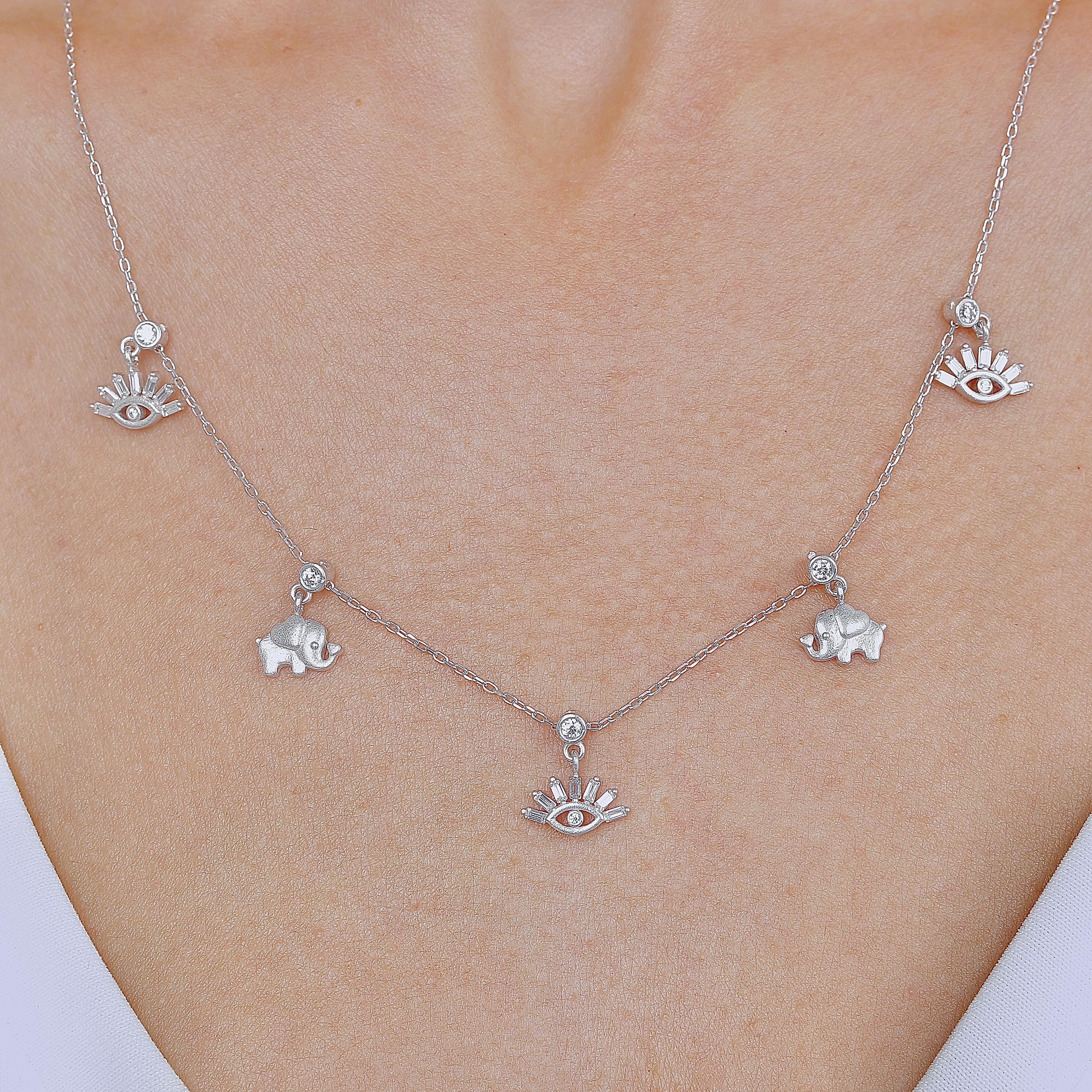 Mystic Evil Eye Lucky Silver Necklace