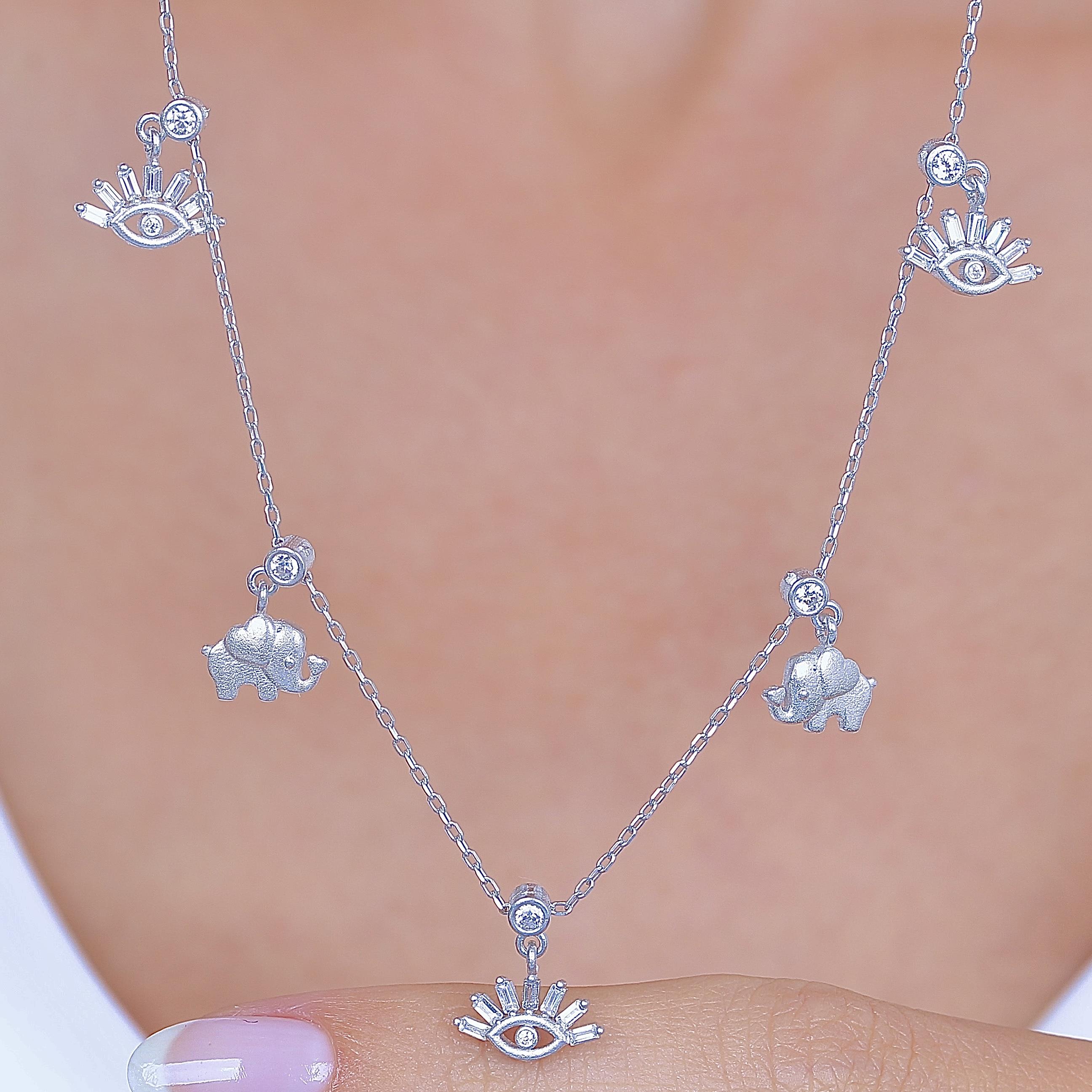 Mystic Evil Eye Lucky Silver Necklace